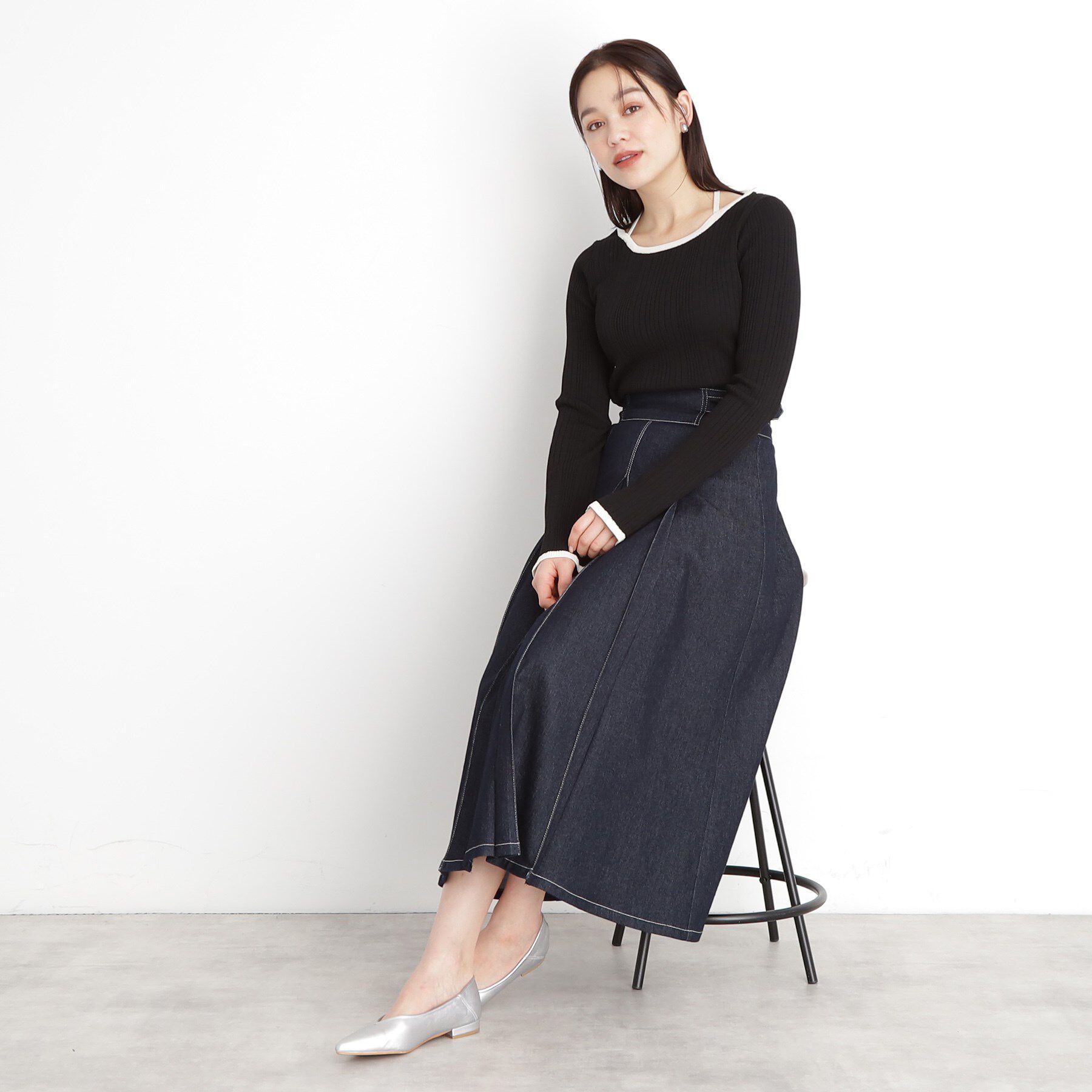 THE SHOP TK「ラインリブプルオーバー【洗濯機OK】」|ニット・セーター|