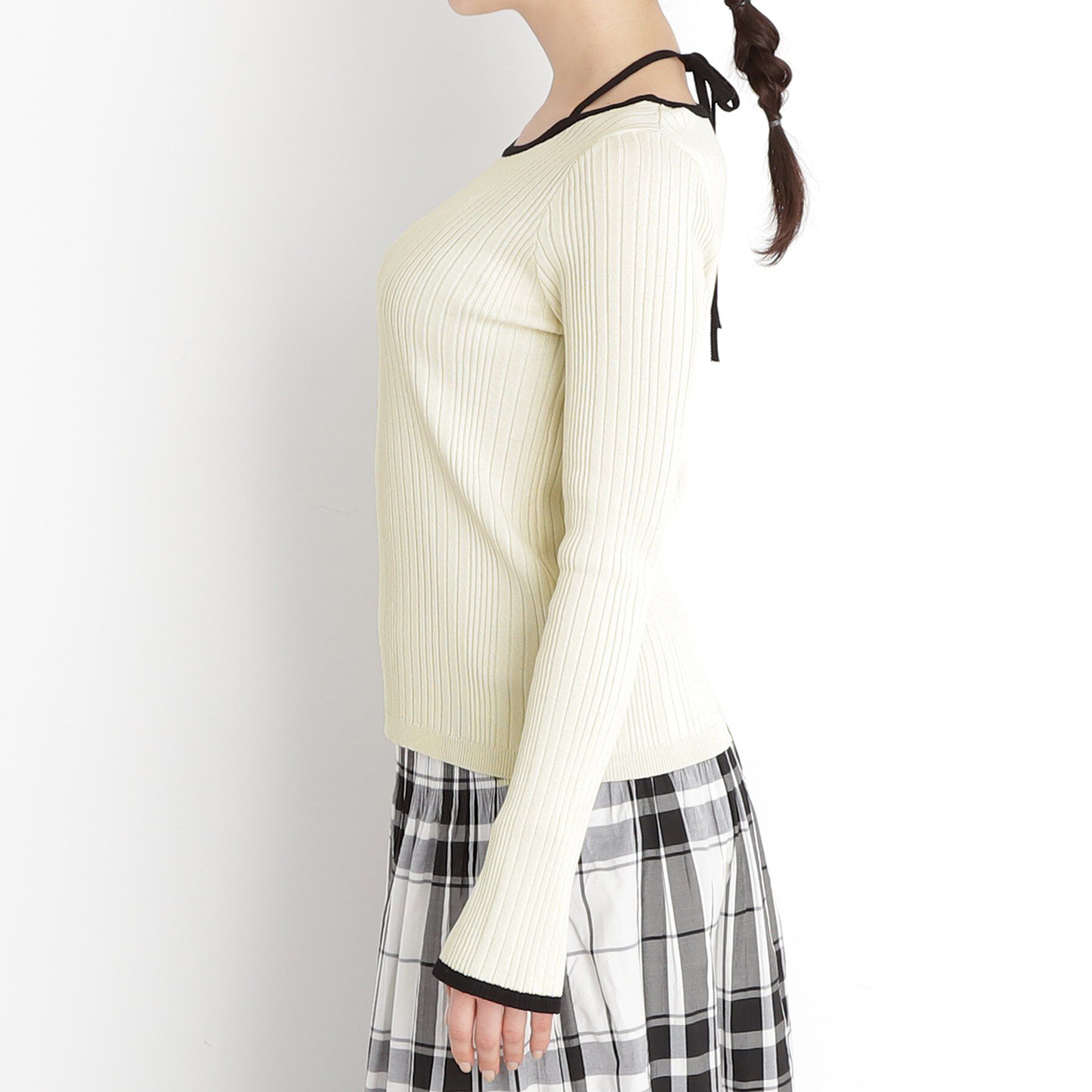 THE SHOP TK「ラインリブプルオーバー【洗濯機OK】」|ニット・セーター|