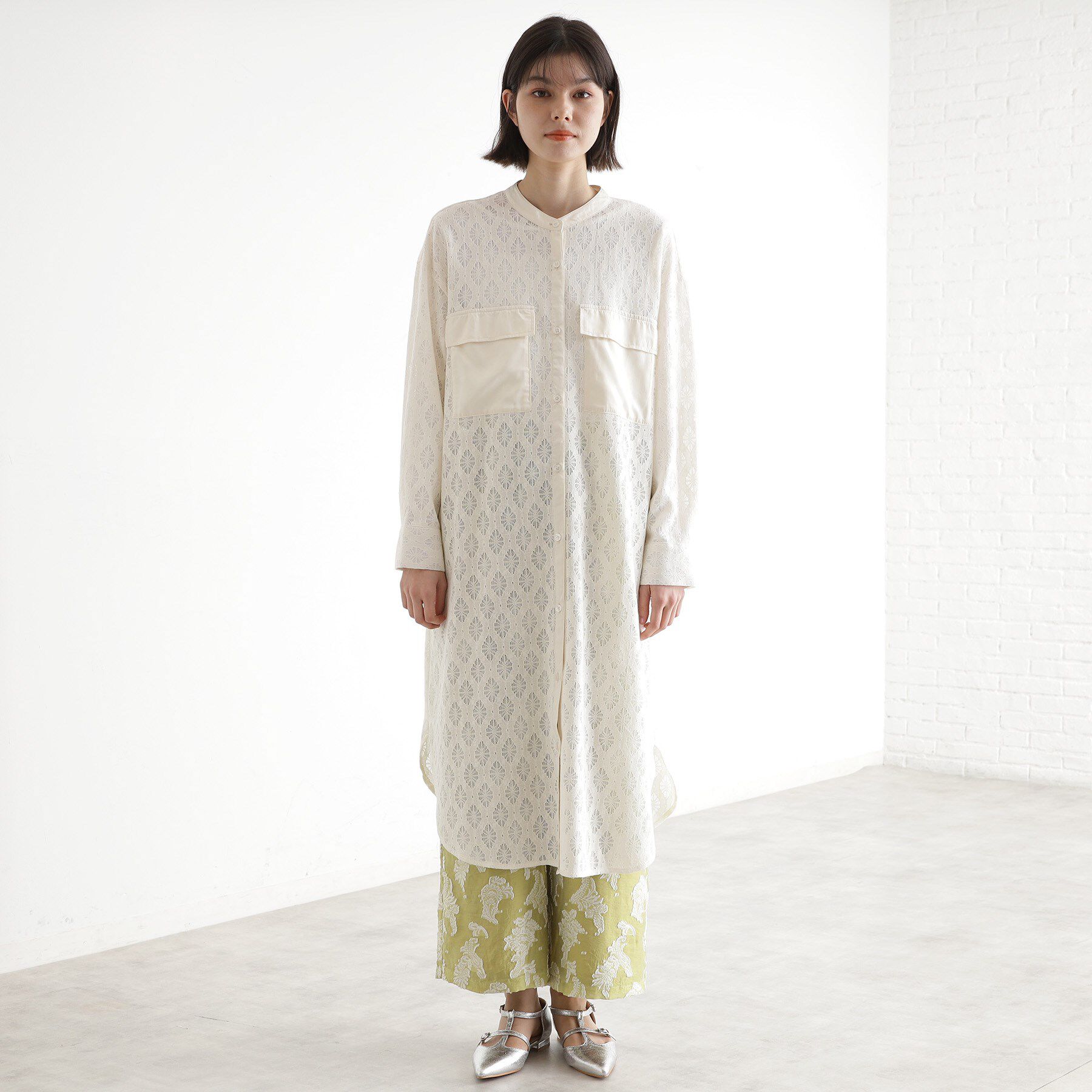 THE SHOP TK「レースシャツワンピース」|ワンピース|