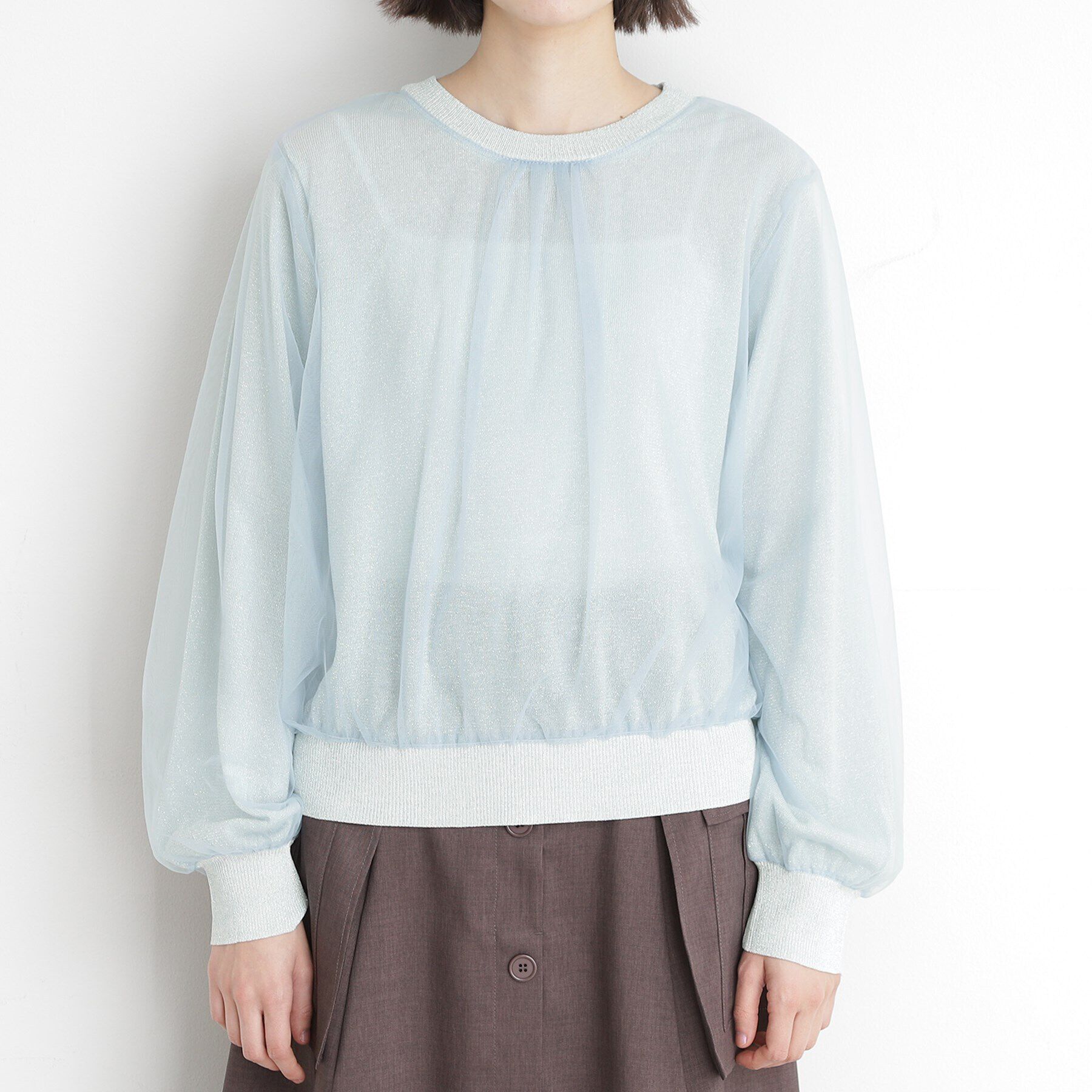 THE SHOP TK「チュール&times;ラメニット【洗える】」|ニット・セーター|