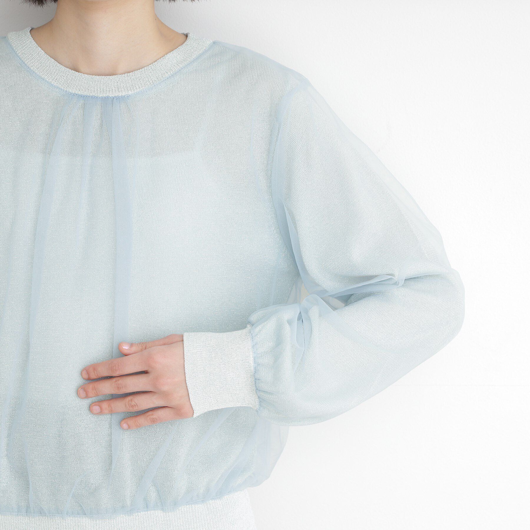 THE SHOP TK「チュール&times;ラメニット【洗える】」|ニット・セーター|