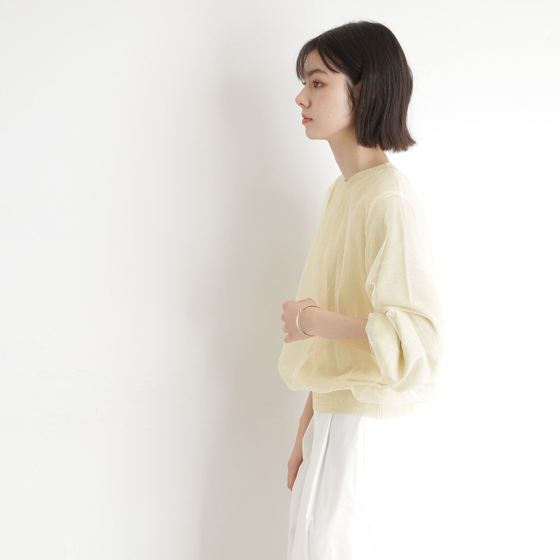 THE SHOP TK「チュール&times;ラメニット【洗える】」|ニット・セーター|