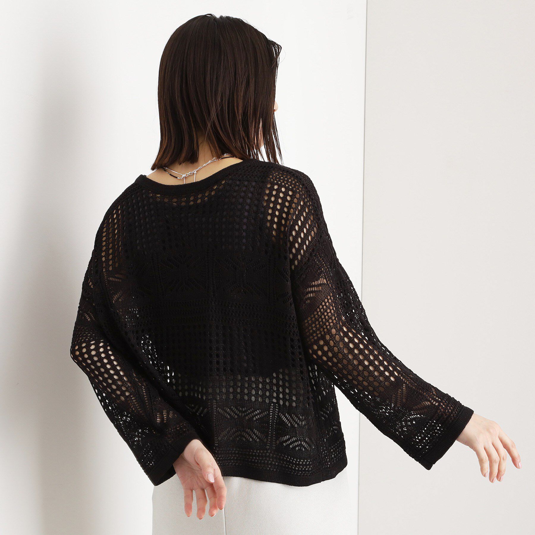 THE SHOP TK「【前後2WAY】タンク付透かし柄ニット/洗える」|その他|