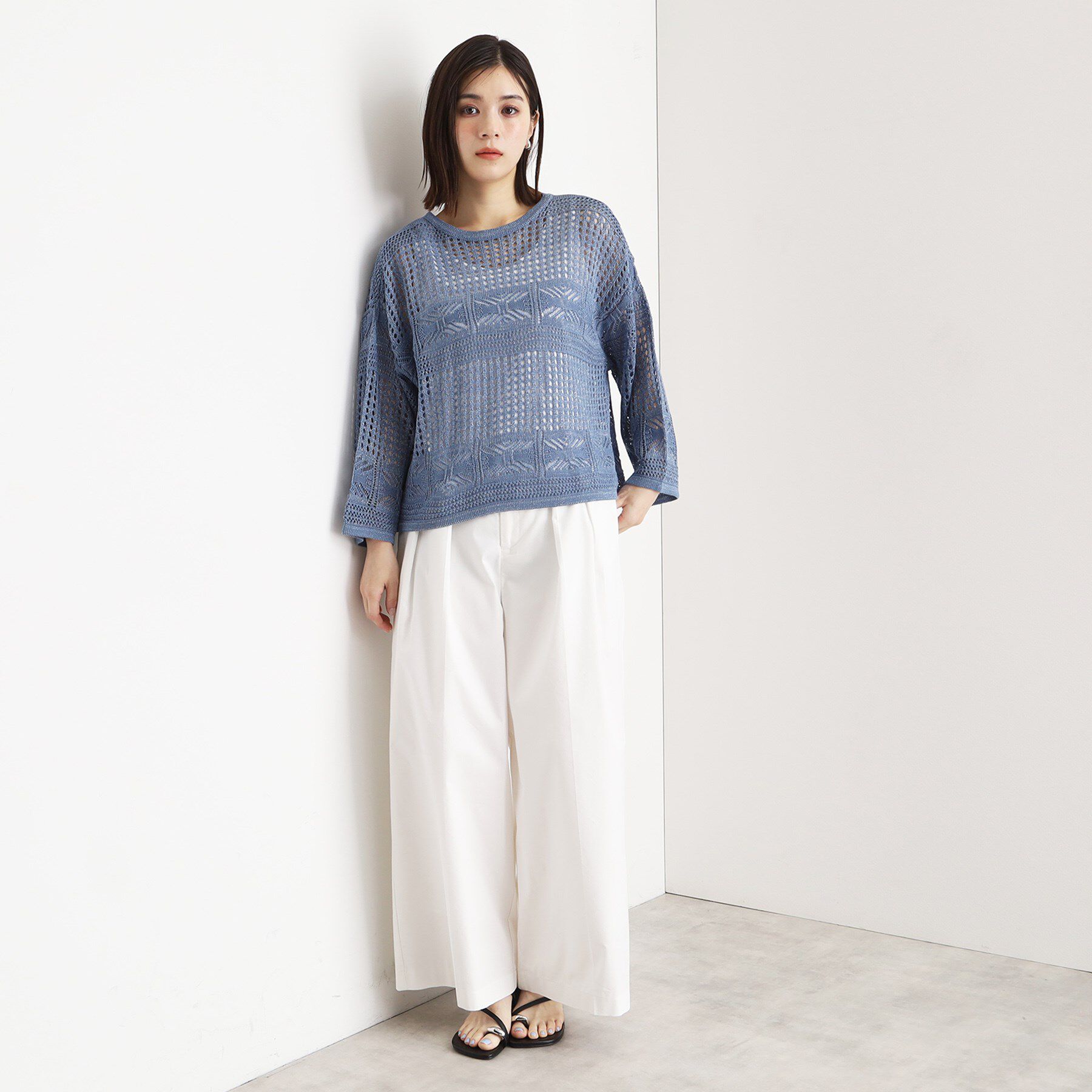 THE SHOP TK「【前後2WAY】タンク付透かし柄ニット/洗える」|その他|