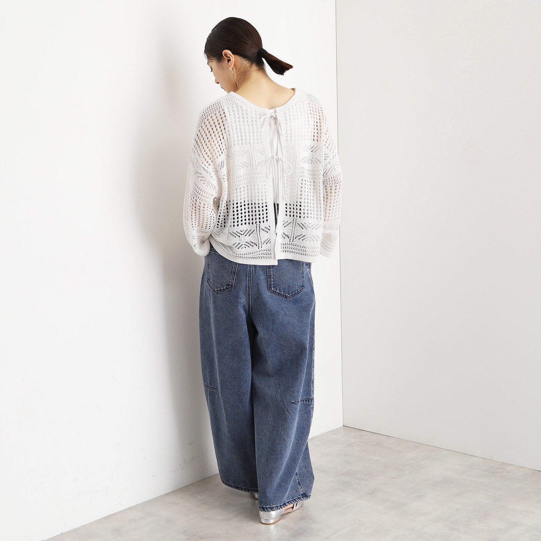 THE SHOP TK「【前後2WAY】タンク付透かし柄ニット/洗える」|その他|