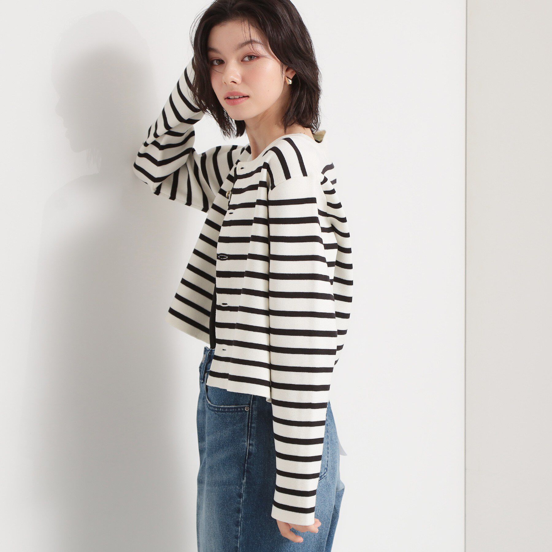 THE SHOP TK「ハーフミラノカーデ」|カーディガン|