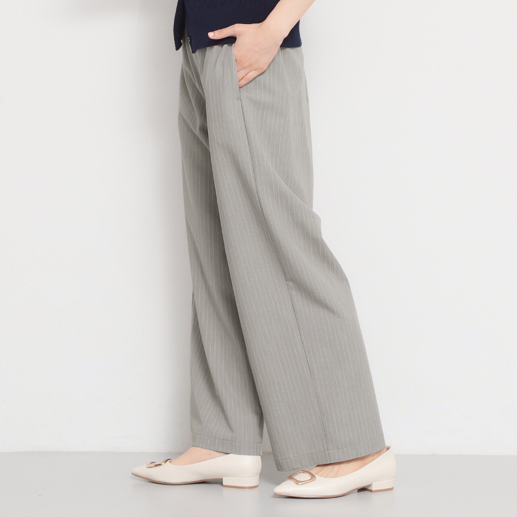 THE SHOP TK「ストライプイージーワイドパンツ」|その他|