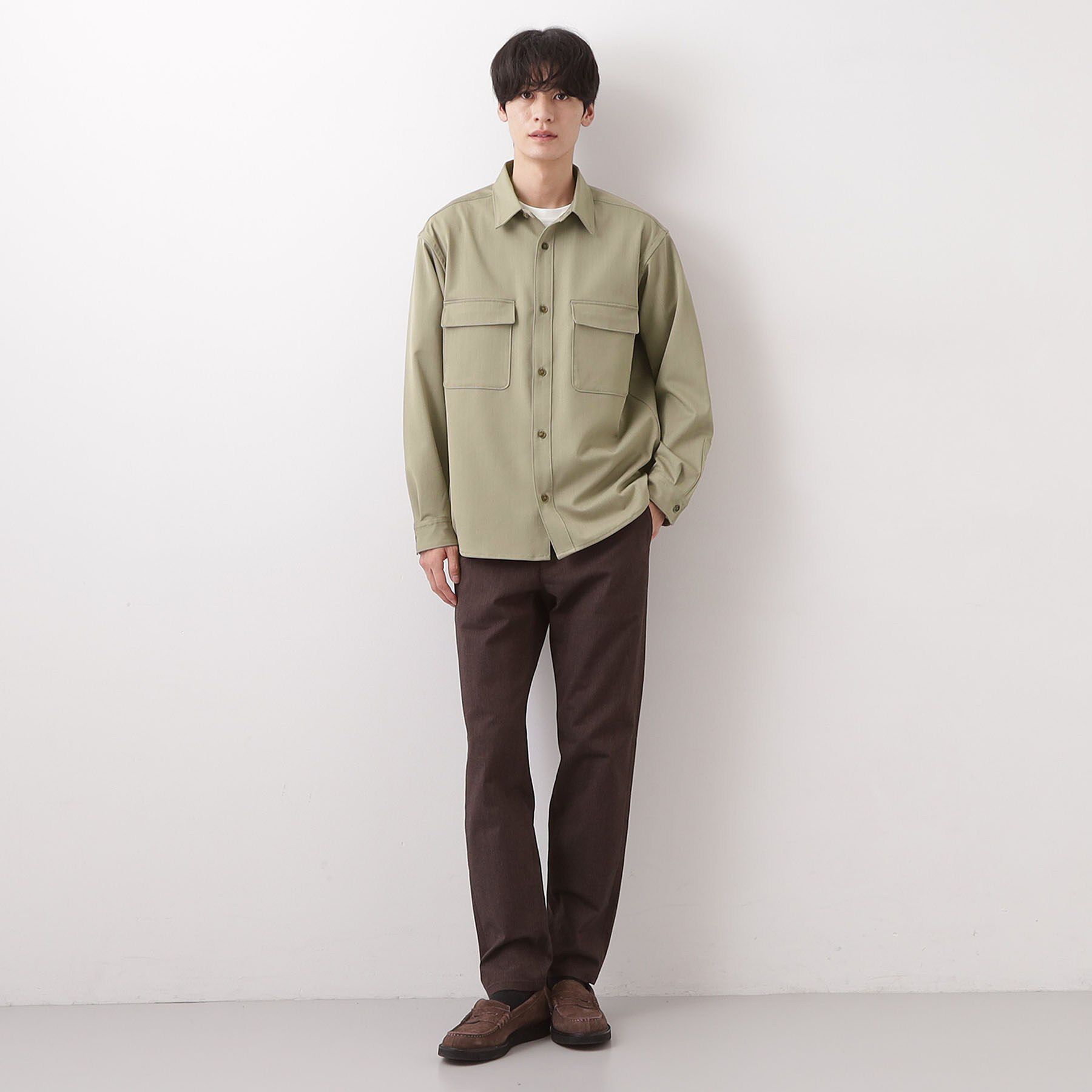 THE SHOP TK「FLEX LINE  カバーオール　ストレッチ/防シワ/マシンウォッシャブル/セットアップ可」|シャツ・ブラウス|