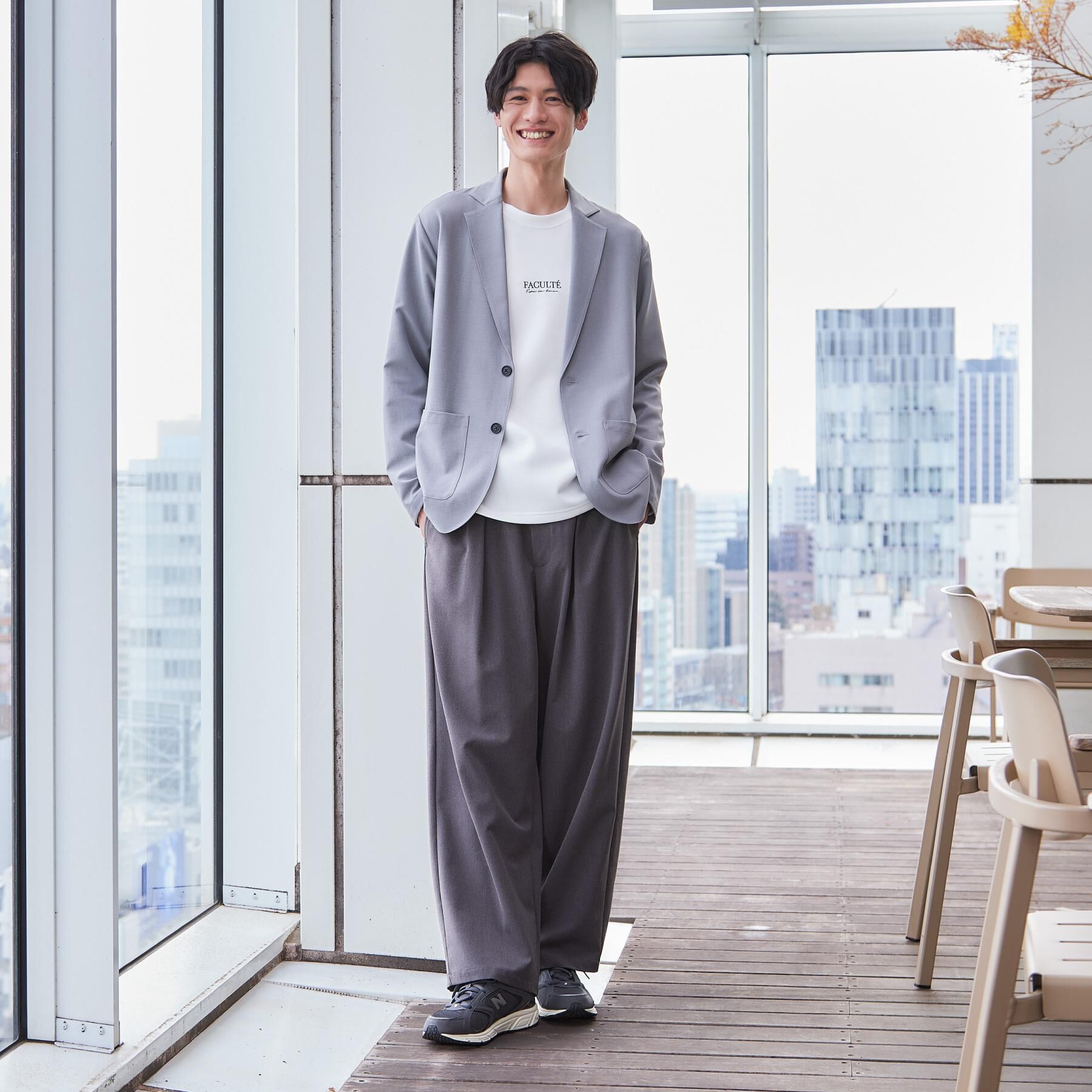 THE SHOP TK「【上下2点セット】ジャケット＋パンツ イージーセットアップ 防シワ／ストレッチ／洗濯機OK」|テーラードジャケット|