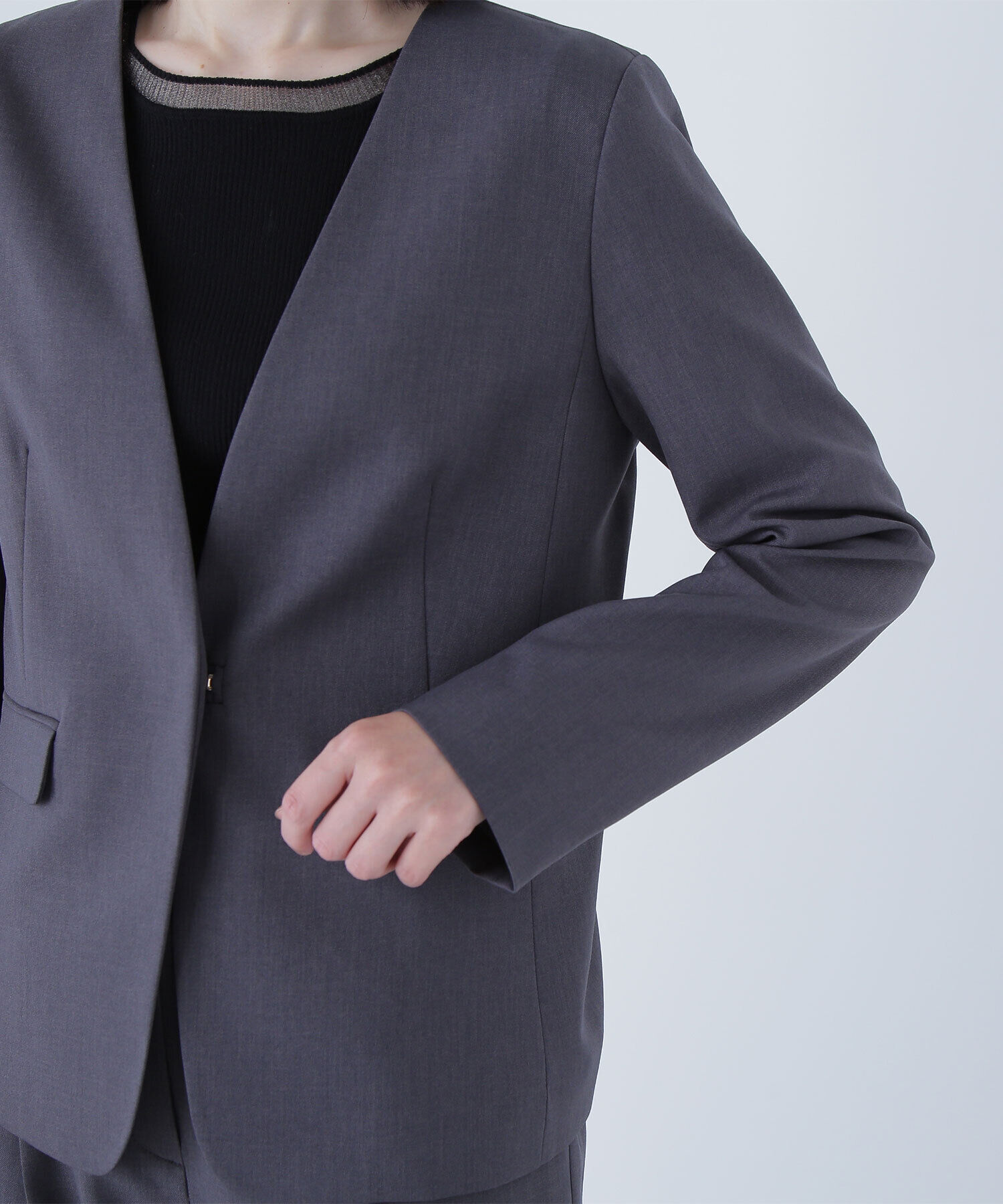  「パウダリーツイルセットアップシリーズ ノーカラージャケット」|その他|