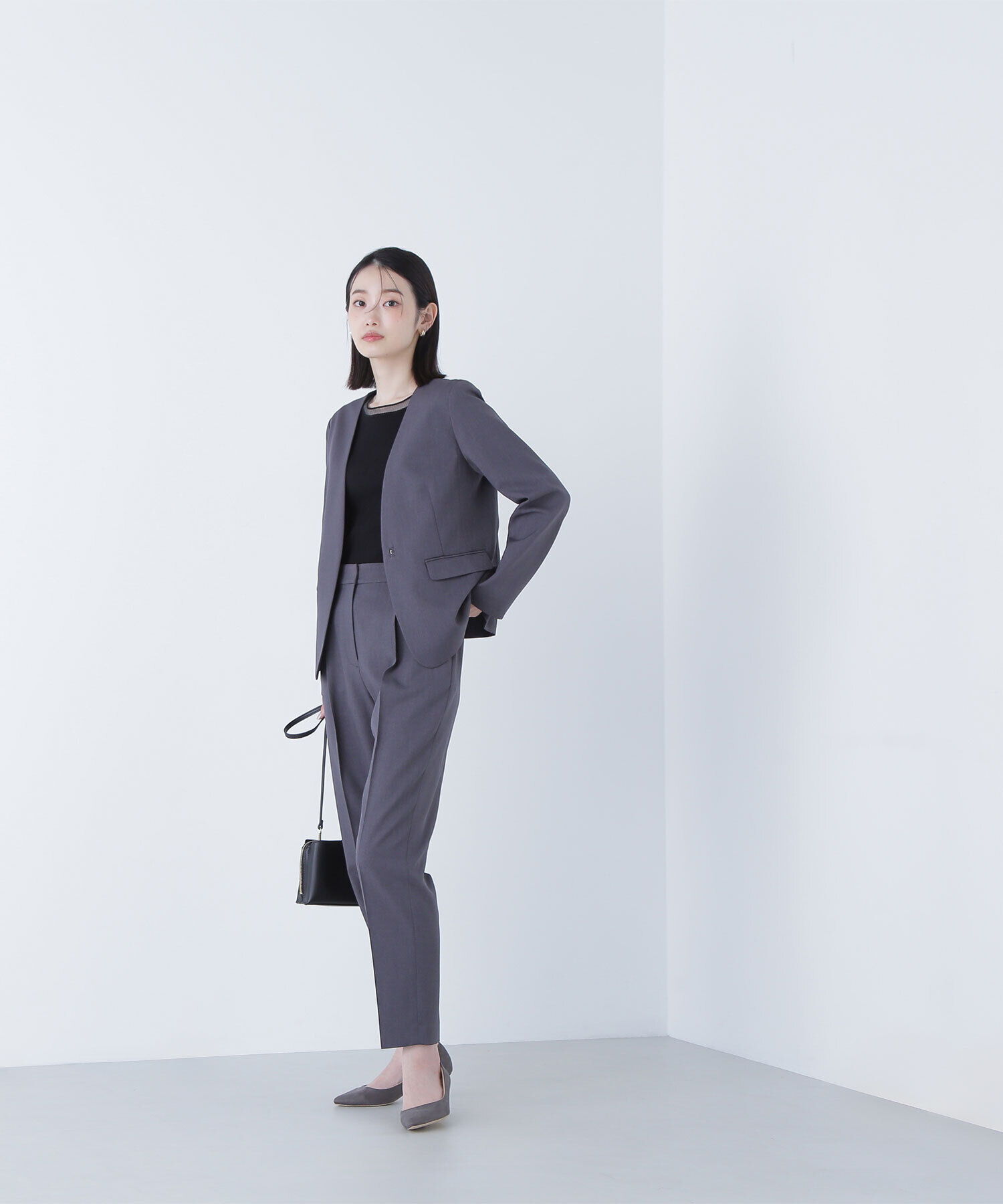  「パウダリーツイルセットアップシリーズ ノーカラージャケット」|その他|