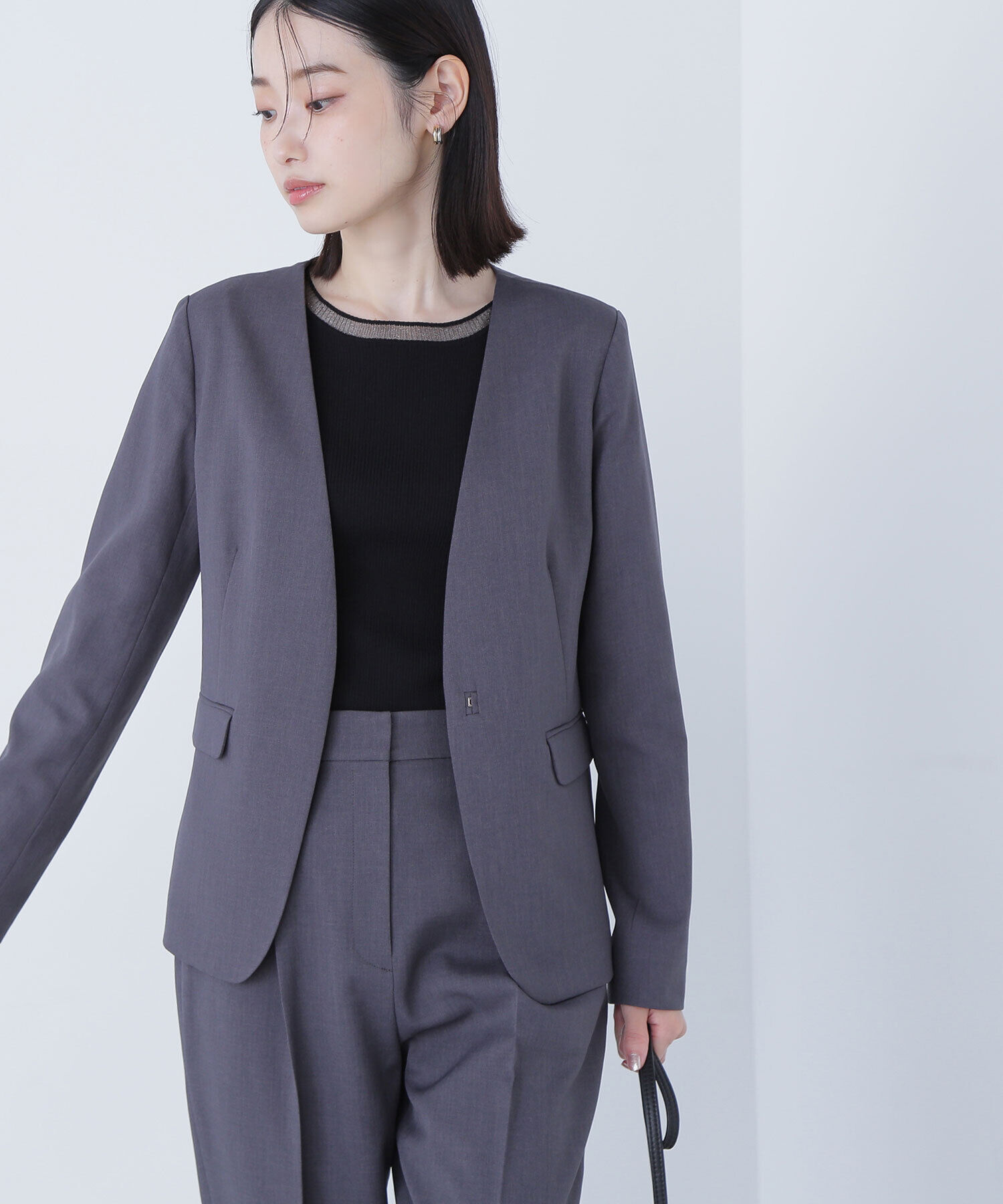  「パウダリーツイルセットアップシリーズ ノーカラージャケット」|その他|