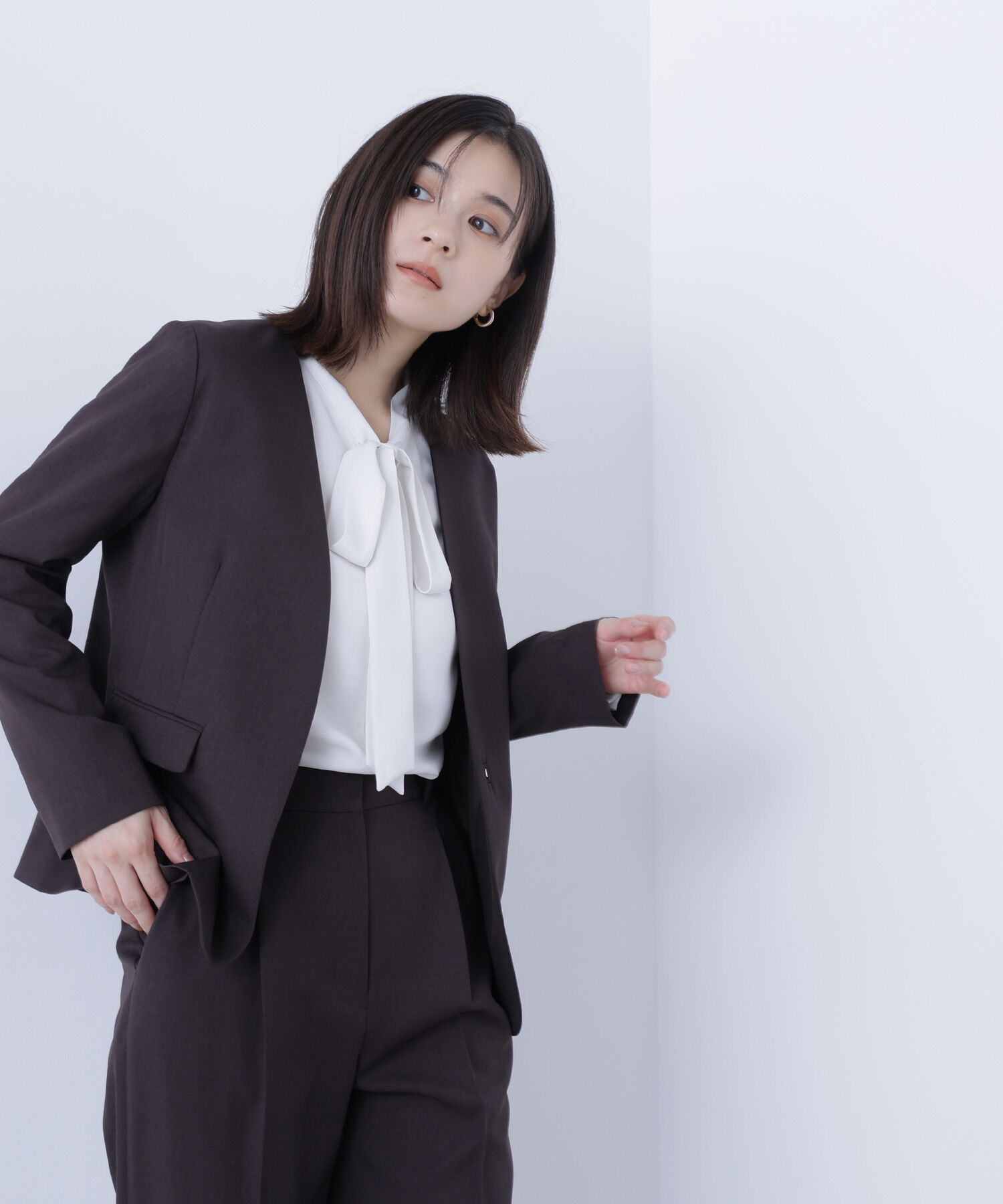  「パウダリーツイルセットアップシリーズ ノーカラージャケット」|その他|