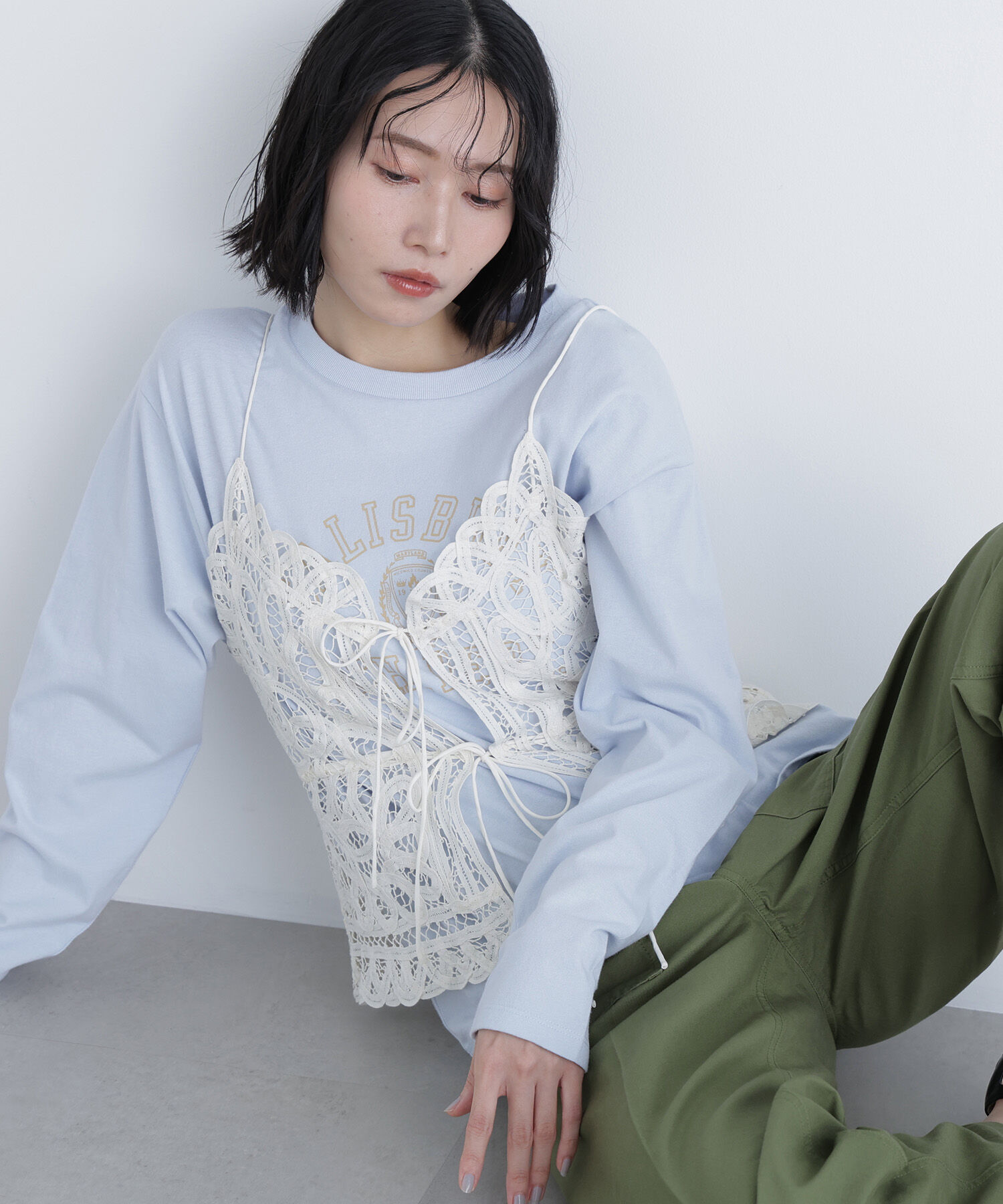 「〈N.〉カレッジロゴロンＴ」|Tシャツ・カットソー|ライトブルー