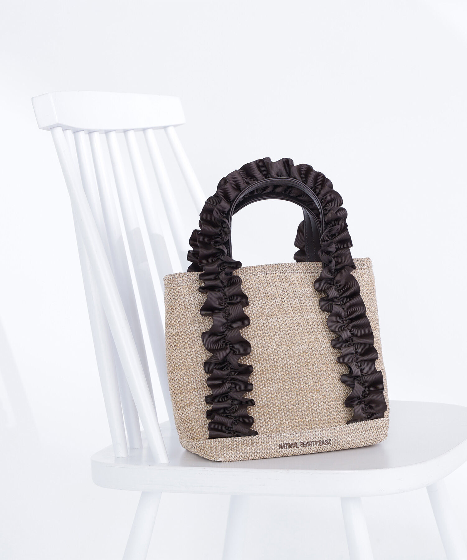  「PPフリルハンドルトートバッグ」|トートバッグ|ブラウン2