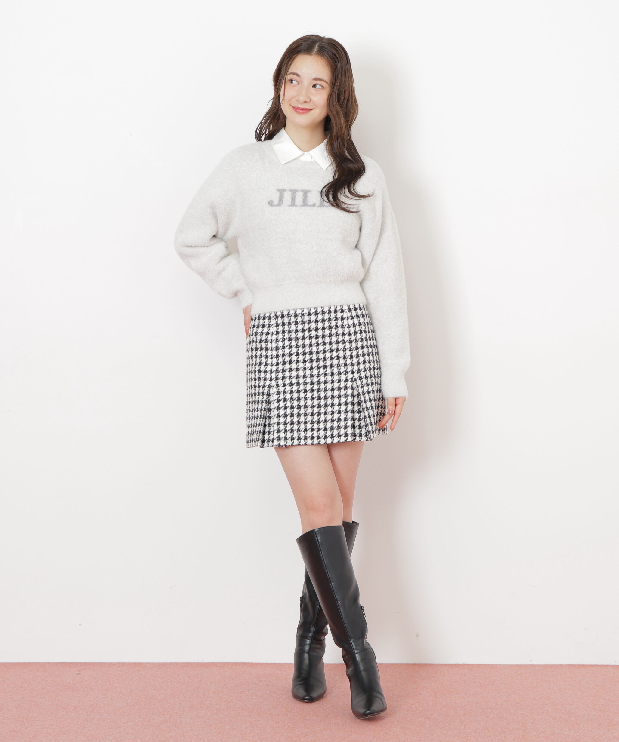  「ラメロゴジャガードニット」|ニット・セーター|