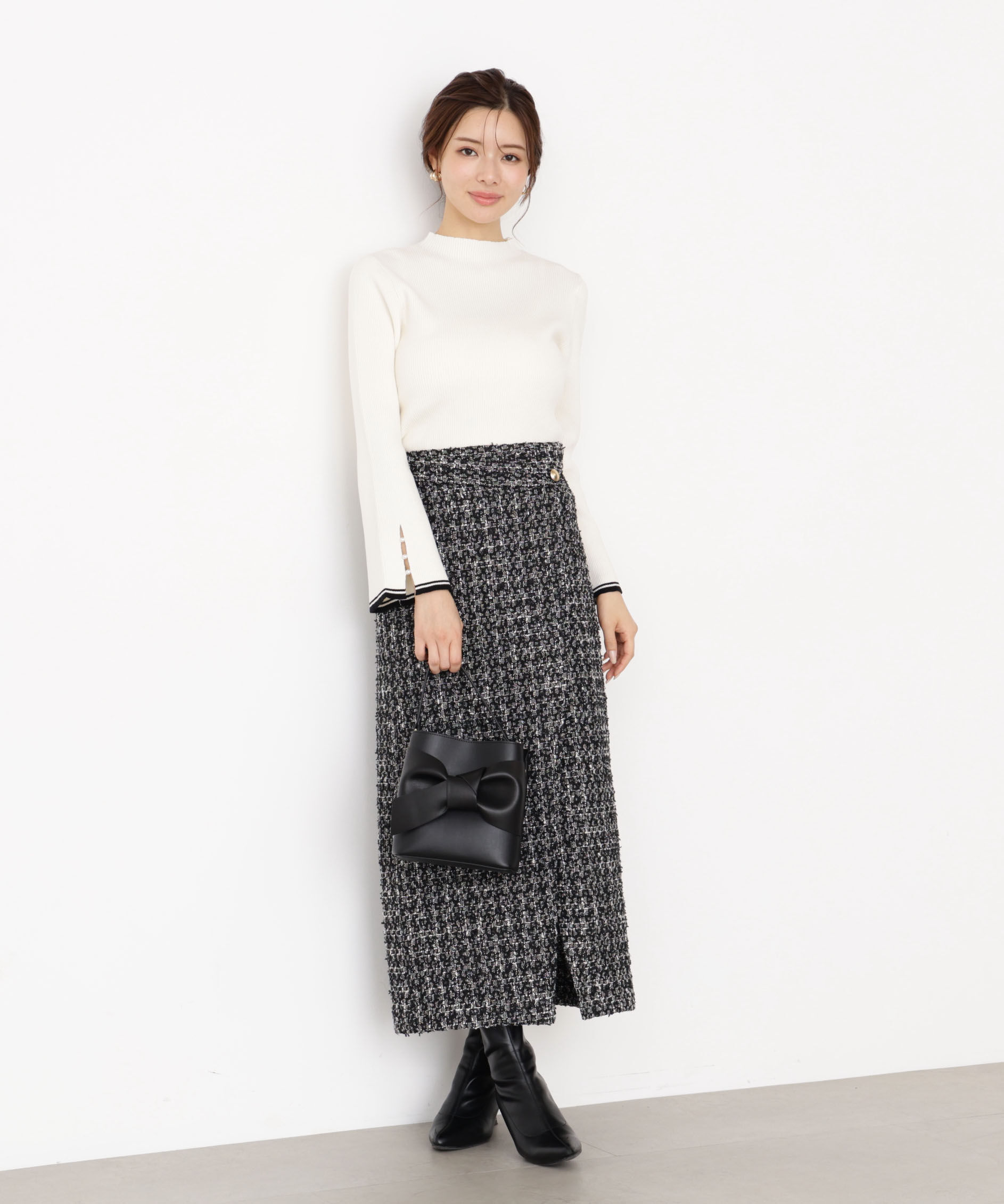 PROPORTION BODY DRESSING「ラメツイードナロースカート 25AW」|スカート|