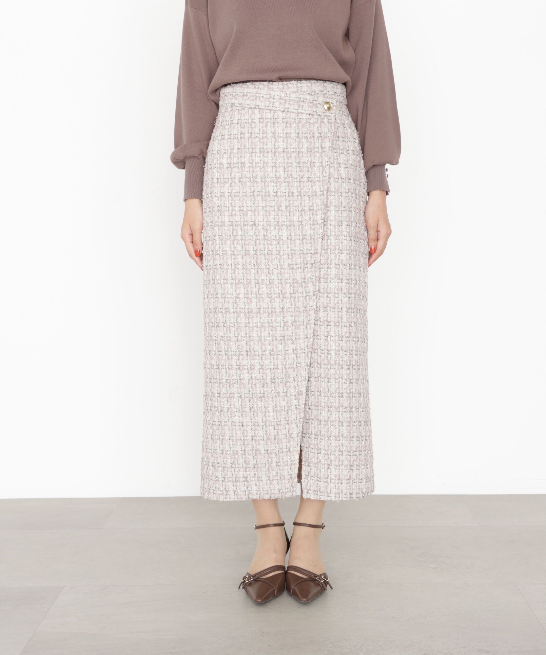 PROPORTION BODY DRESSING「ラメツイードナロースカート 25AW」|スカート|