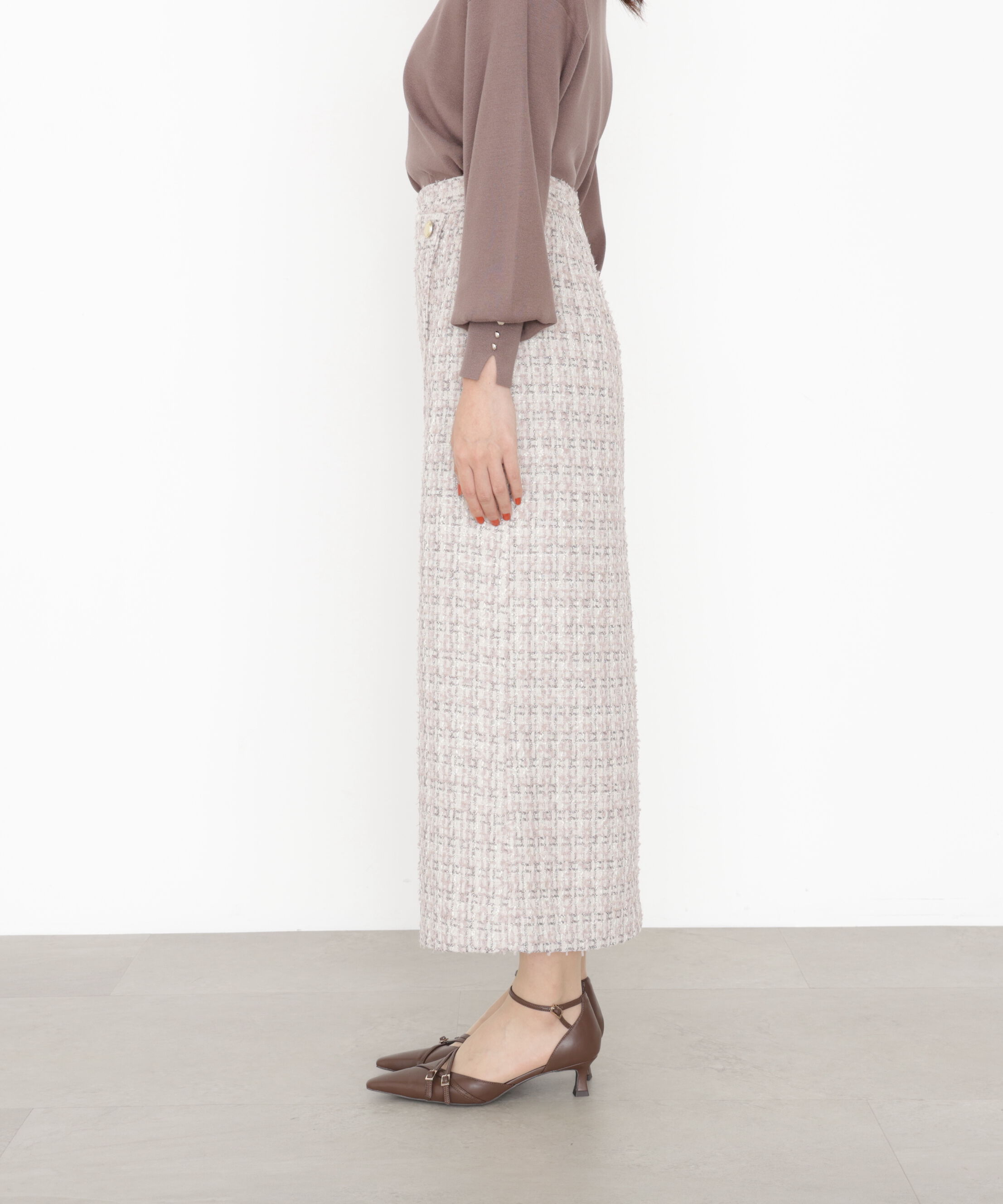 PROPORTION BODY DRESSING「ラメツイードナロースカート 25AW」|スカート|