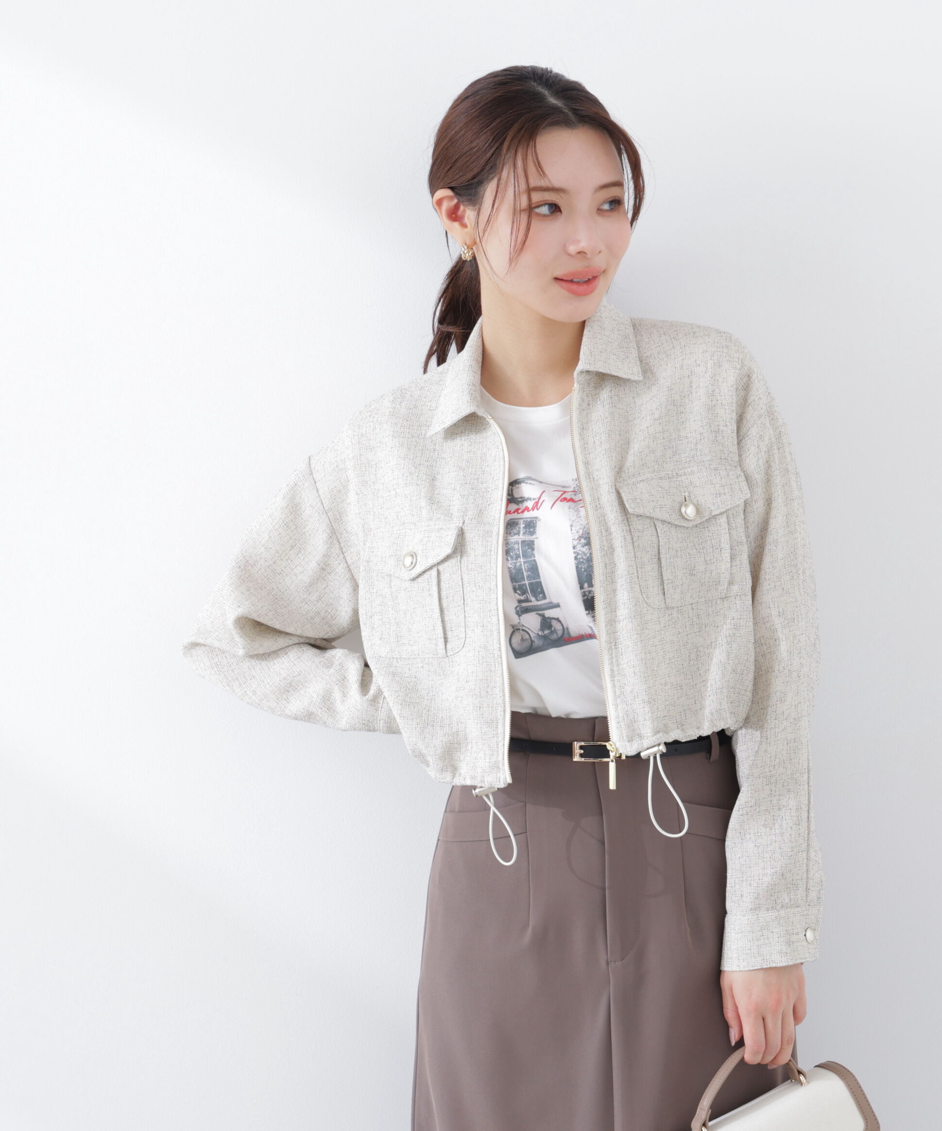 PROPORTION BODY DRESSING「スプリングツイードブルゾン　26SS」|ブルゾン・スタジャン|