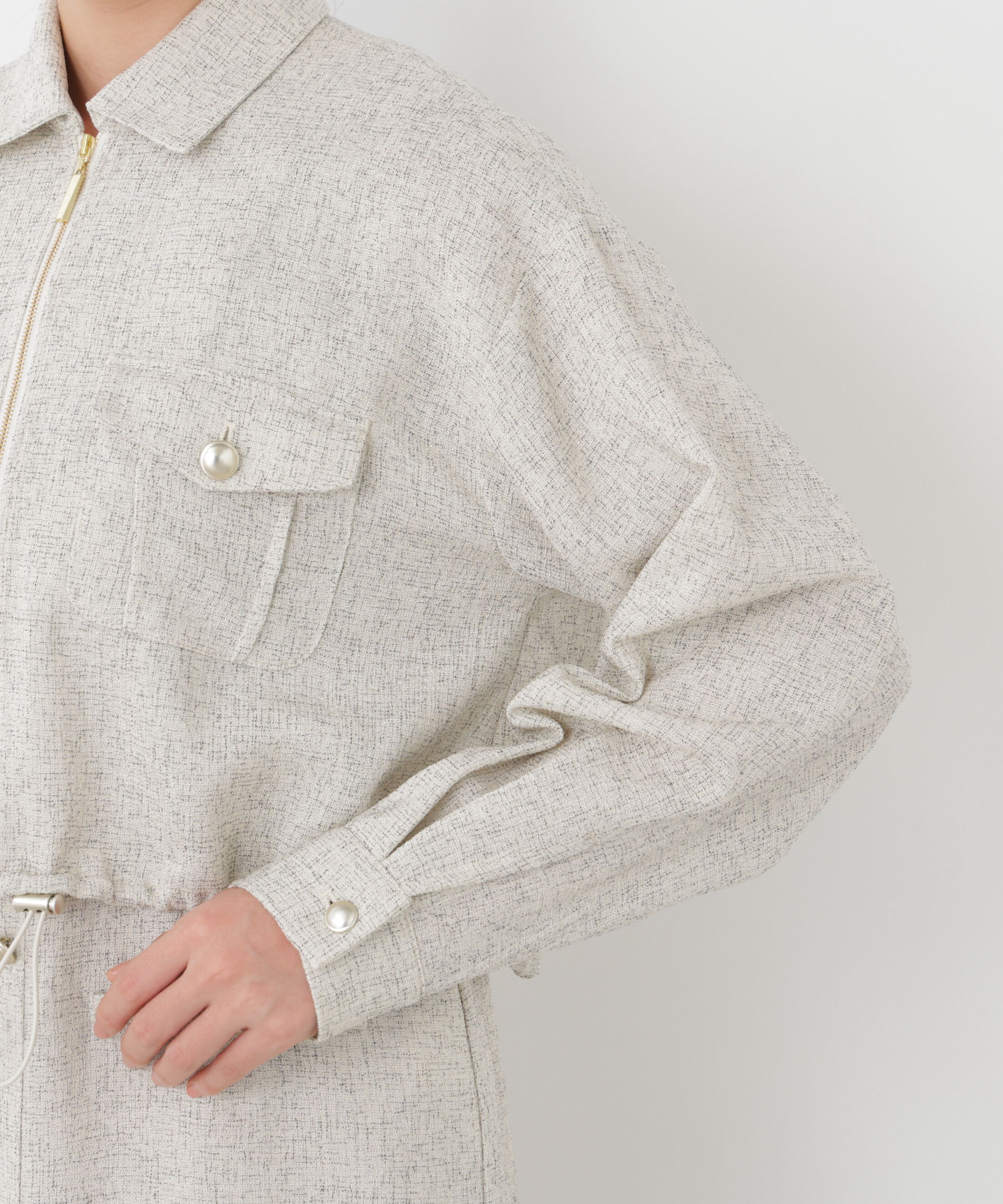 PROPORTION BODY DRESSING「スプリングツイードブルゾン　26SS」|ブルゾン・スタジャン|