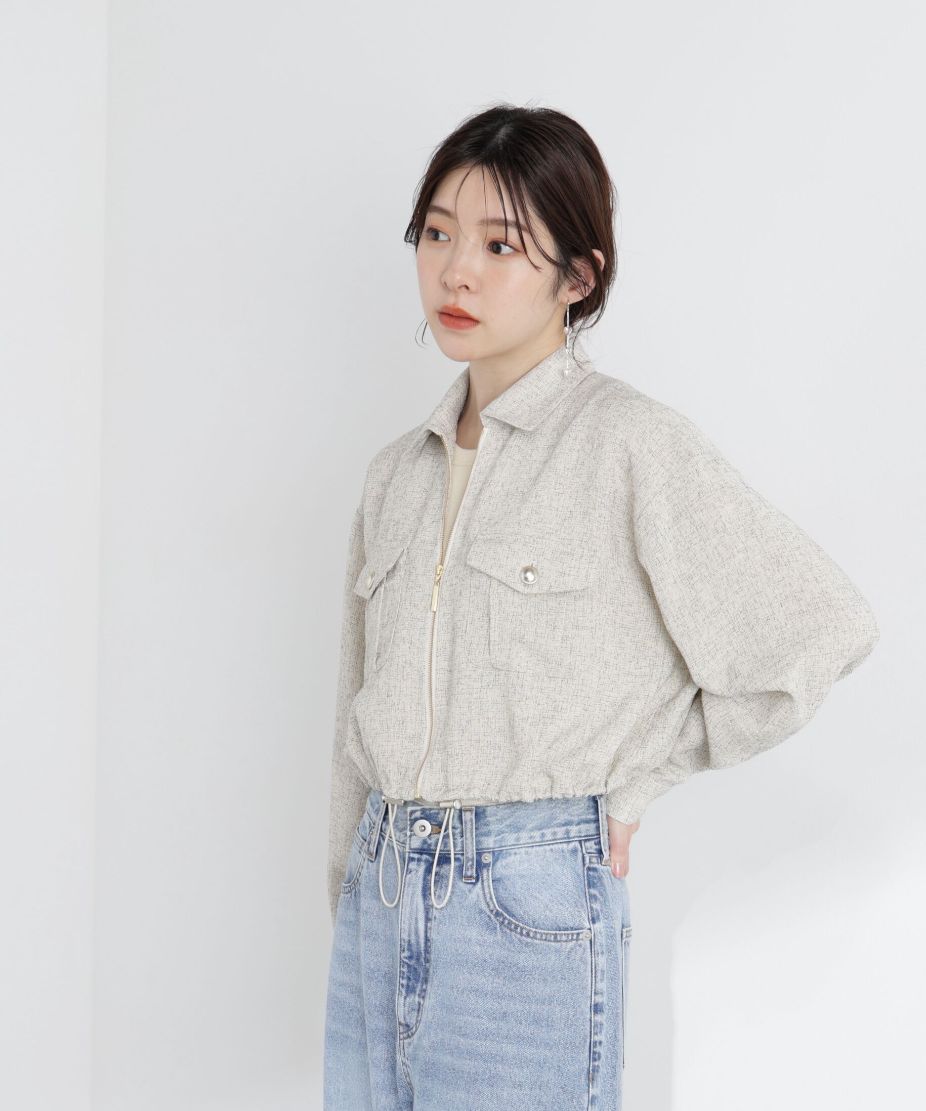 PROPORTION BODY DRESSING「スプリングツイードブルゾン　26SS」|ブルゾン・スタジャン|