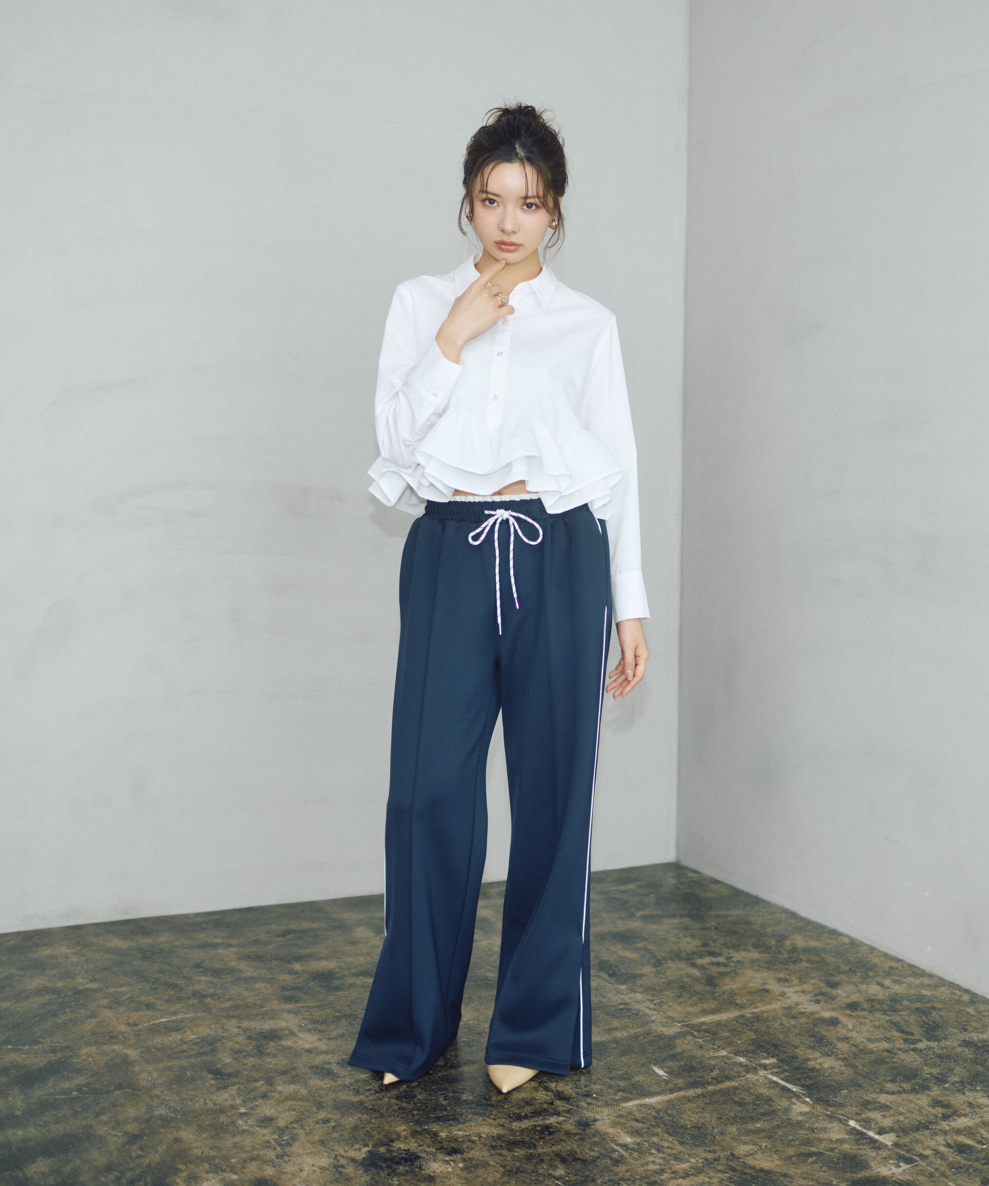 PROPORTION BODY DRESSING「〈a/mie〉ホイップフリルシャツ　26SS」|シャツ・ブラウス|