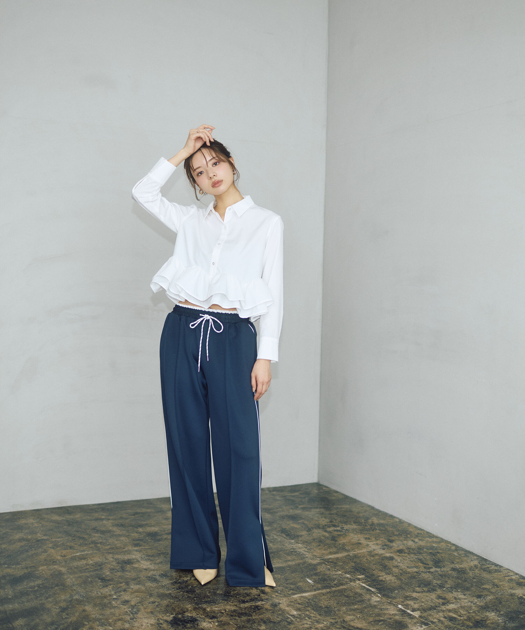 PROPORTION BODY DRESSING「〈a/mie〉ホイップフリルシャツ　26SS」|シャツ・ブラウス|