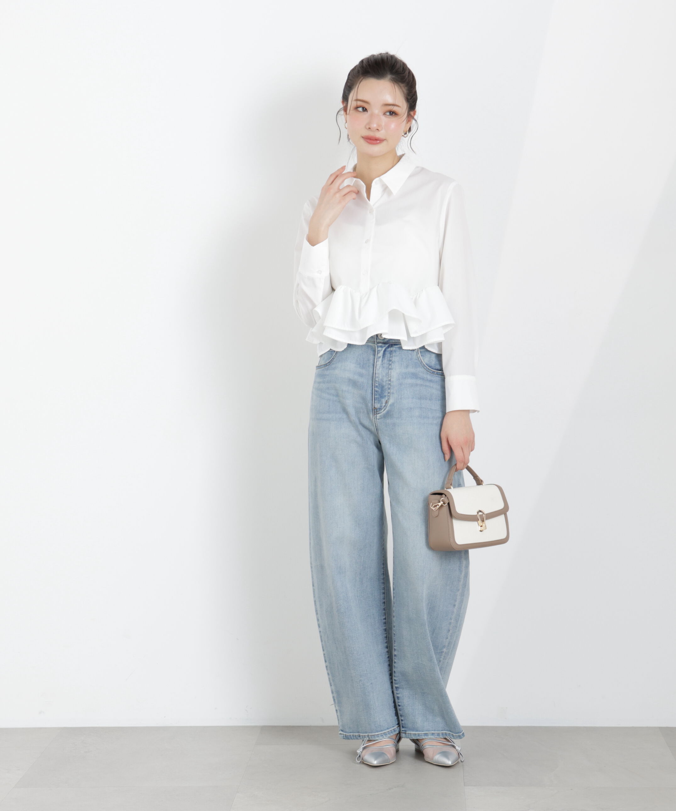 PROPORTION BODY DRESSING「〈a/mie〉ホイップフリルシャツ　26SS」|シャツ・ブラウス|