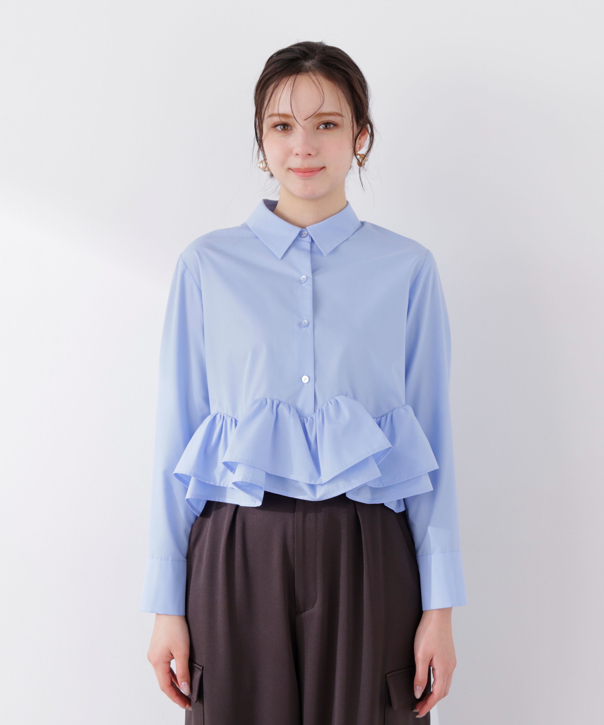 PROPORTION BODY DRESSING「〈a/mie〉ホイップフリルシャツ　26SS」|シャツ・ブラウス|