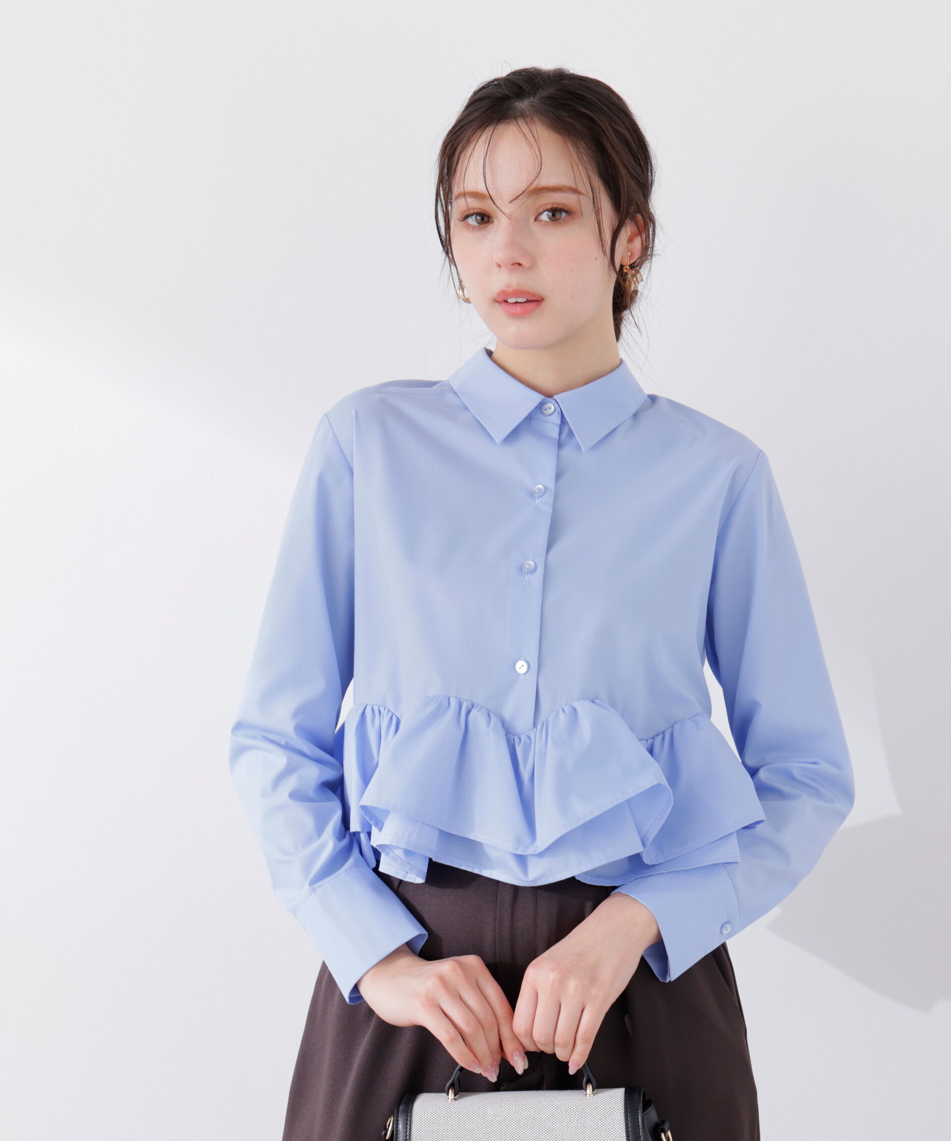 PROPORTION BODY DRESSING「〈a/mie〉ホイップフリルシャツ　26SS」|シャツ・ブラウス|