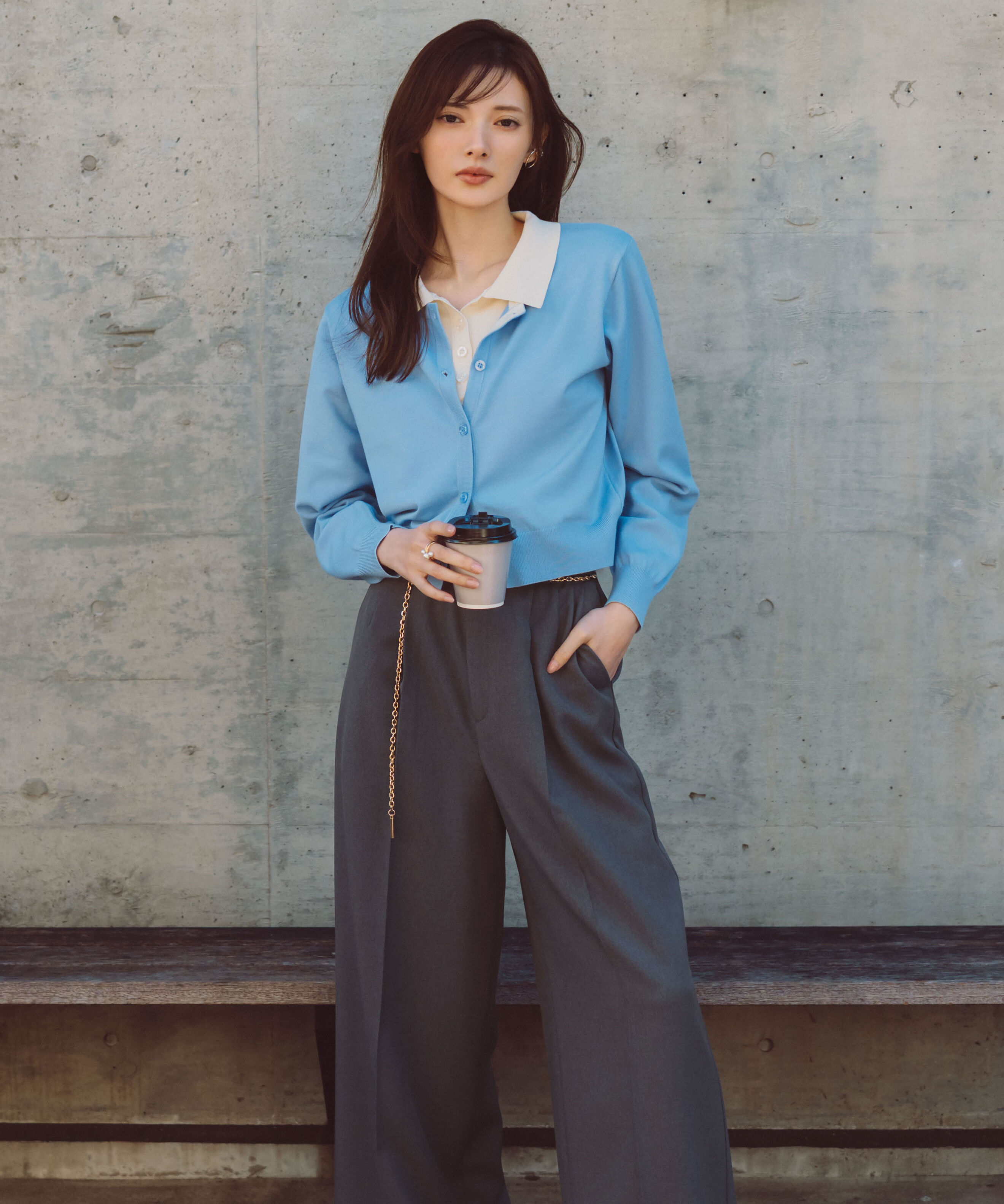 PROPORTION BODY DRESSING「チェーン付きワイドパンツ　26SS」|その他|チャコール2