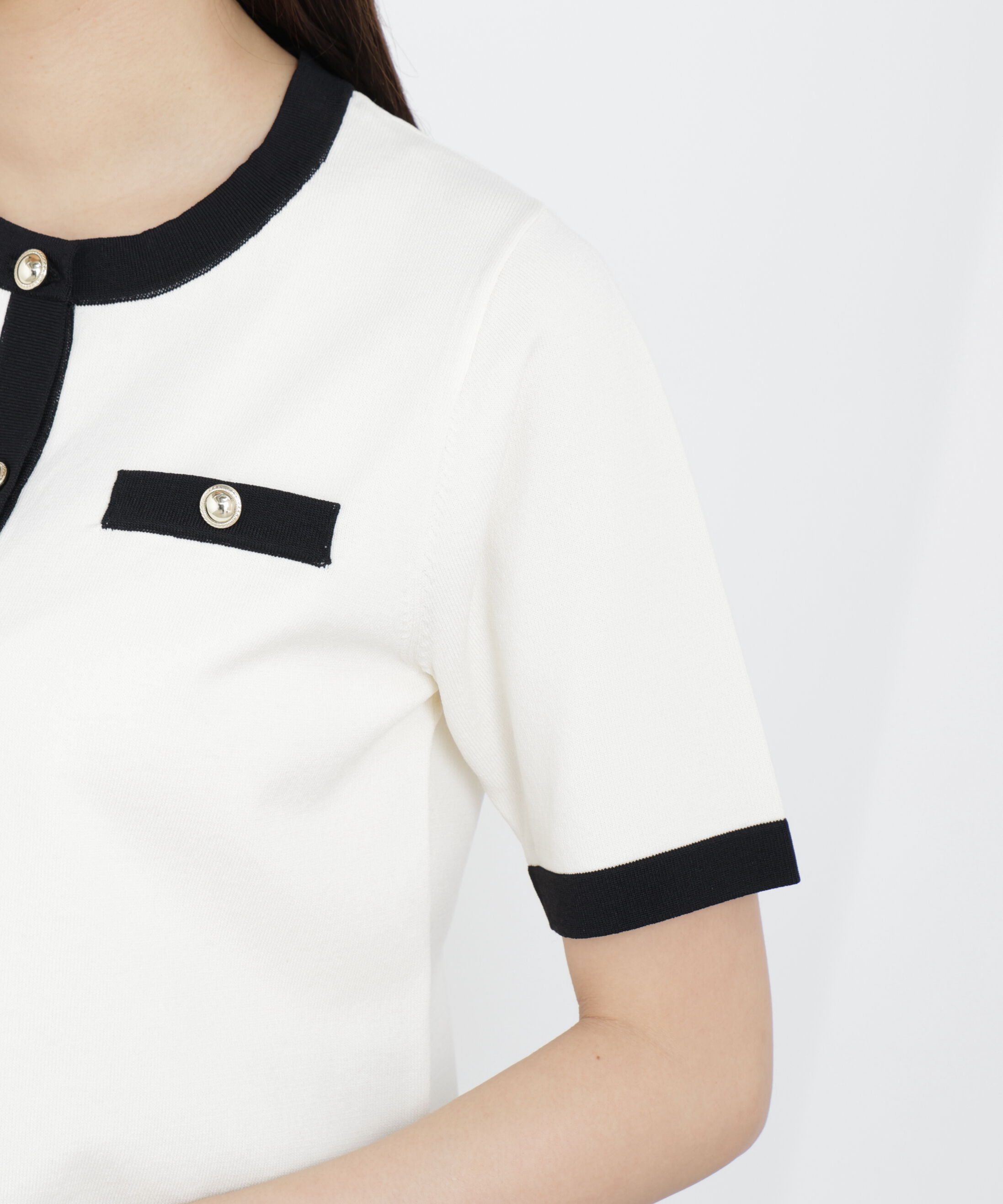 PROPORTION BODY DRESSING「ハーフスリーブバイカラーニットカーディガン　26SS」|カーディガン|