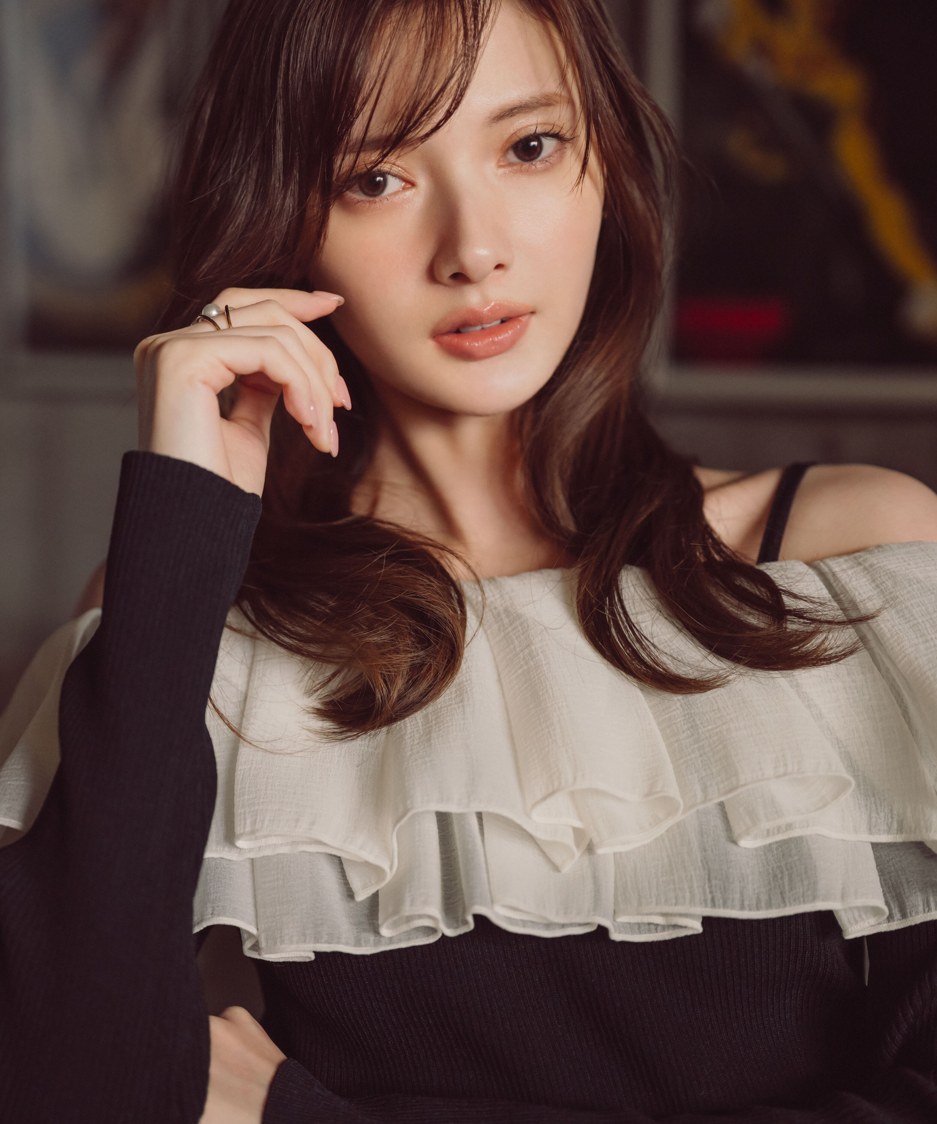 PROPORTION BODY DRESSING「〈a/mie〉フリルリブニット　26SS」|カーディガン|