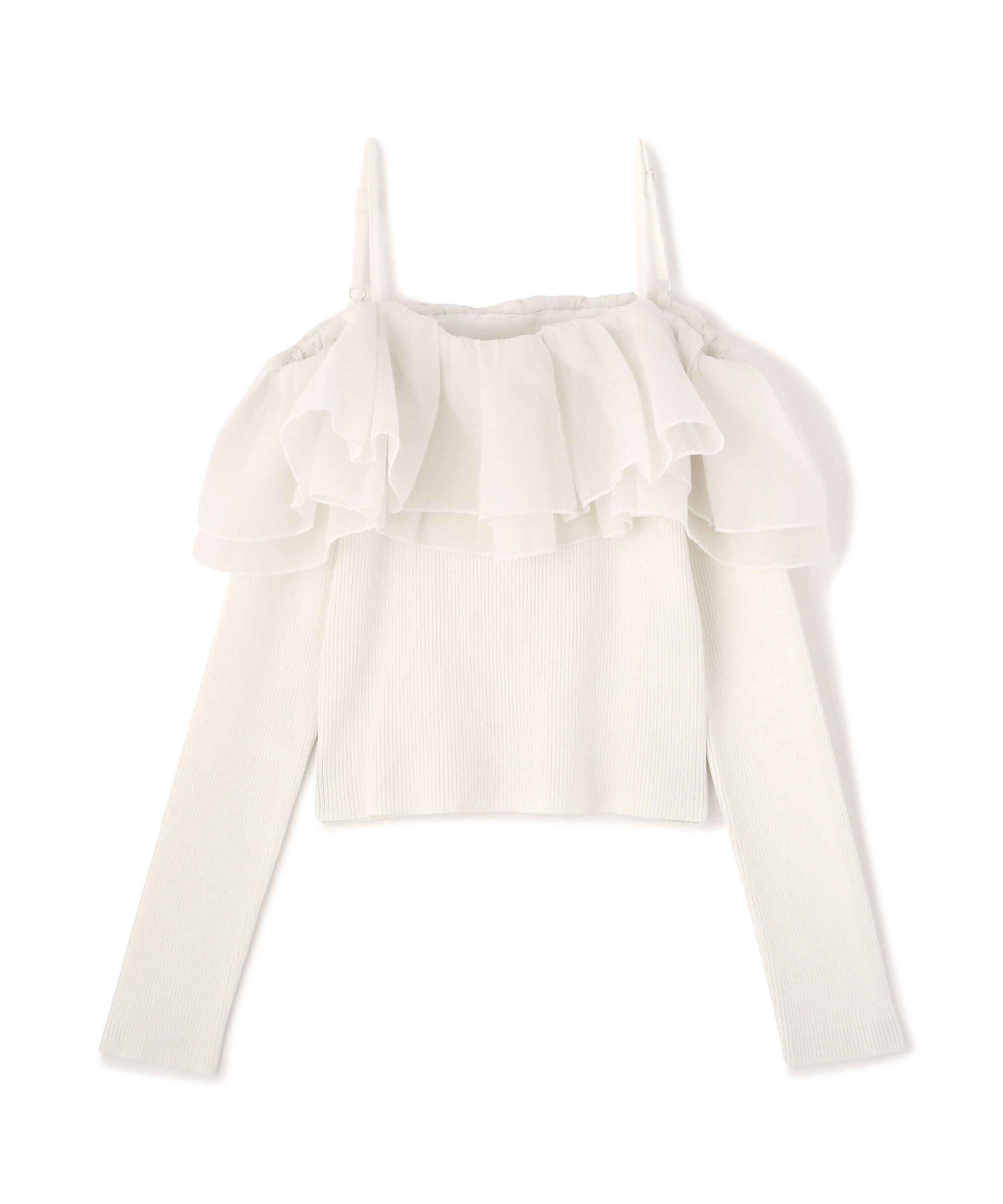 PROPORTION BODY DRESSING「〈a/mie〉フリルリブニット　26SS」|カーディガン|