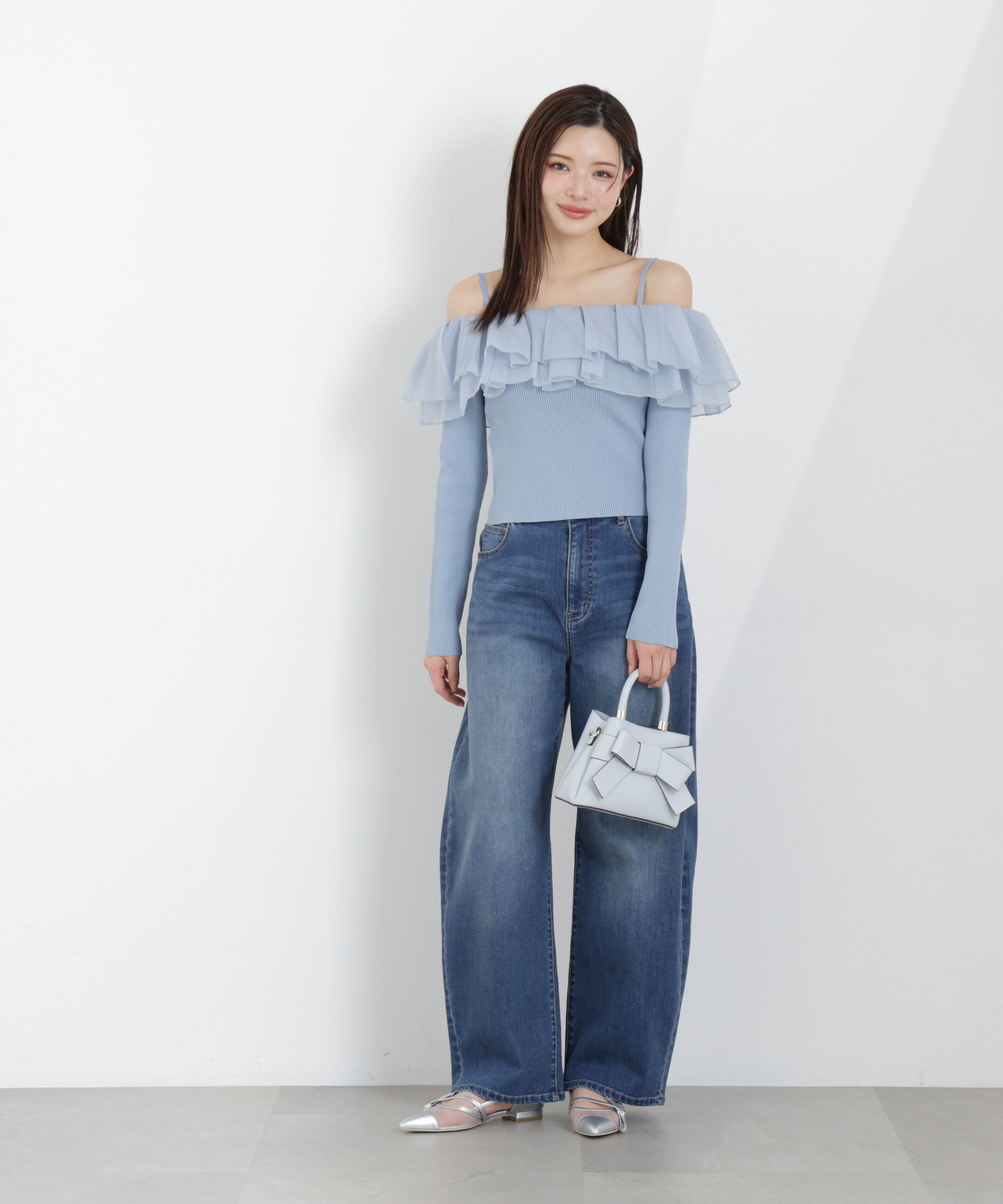 PROPORTION BODY DRESSING「〈a/mie〉フリルリブニット　26SS」|カーディガン|