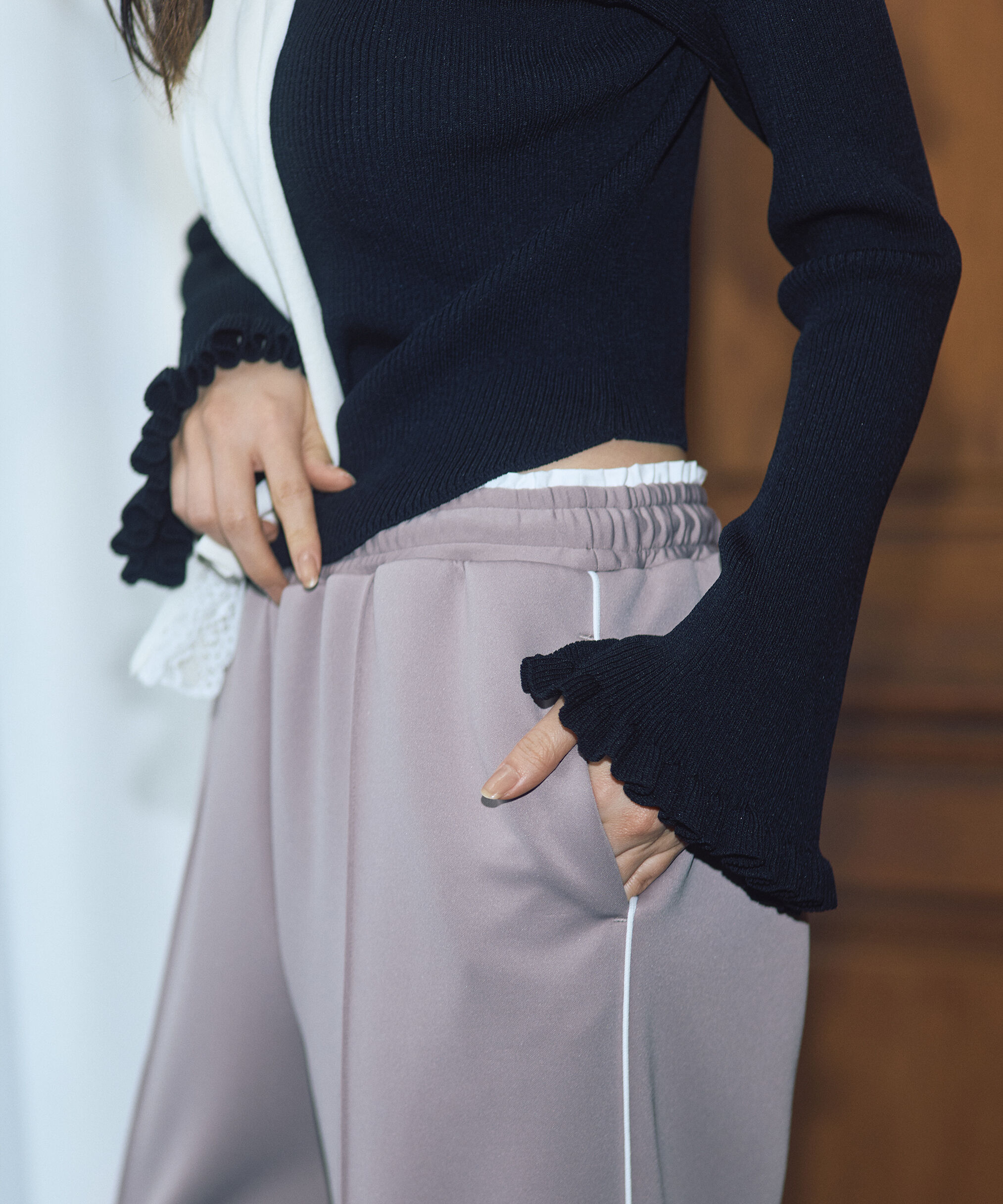 PROPORTION BODY DRESSING「＜新津のんさんコラボ＞〈a/mie〉セーラーニット 26SS」|カーディガン|