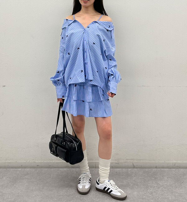 archives「花柄刺繍ストライプ２ｗａｙオフショルシャツ」|シャツ・ブラウス|