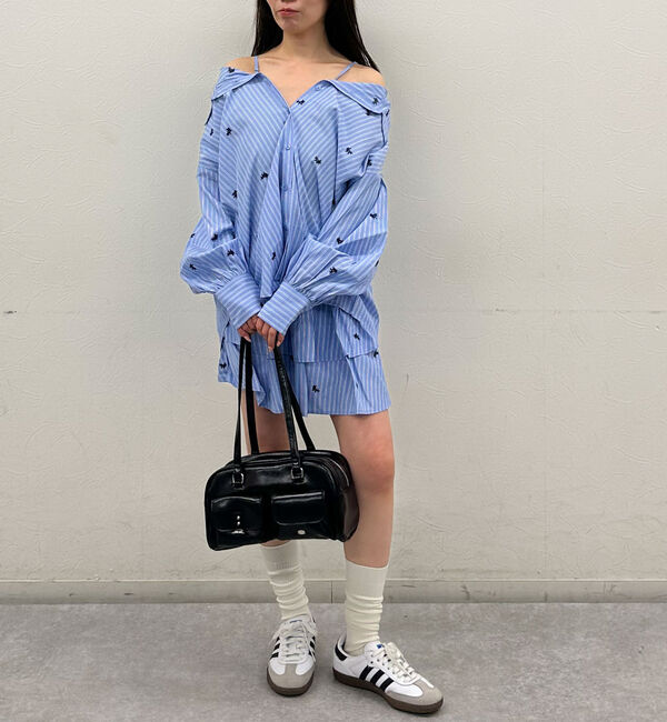 archives「花柄刺繍ストライプ２ｗａｙオフショルシャツ」|シャツ・ブラウス|