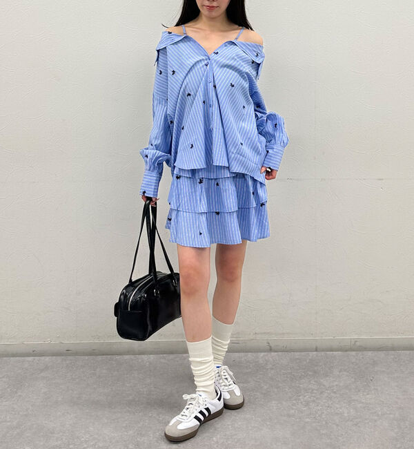 archives「花柄刺繍ストライプ２ｗａｙオフショルシャツ」|シャツ・ブラウス|