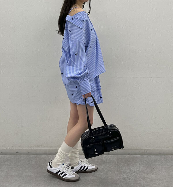 archives「花柄刺繍ストライプ２ｗａｙオフショルシャツ」|シャツ・ブラウス|