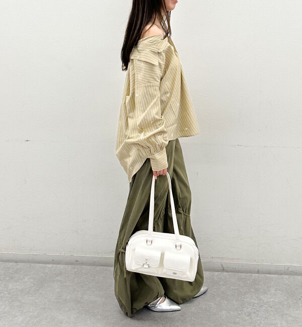 archives「花柄刺繍ストライプ２ｗａｙオフショルシャツ」|シャツ・ブラウス|