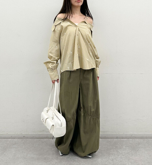 archives「花柄刺繍ストライプ２ｗａｙオフショルシャツ」|シャツ・ブラウス|