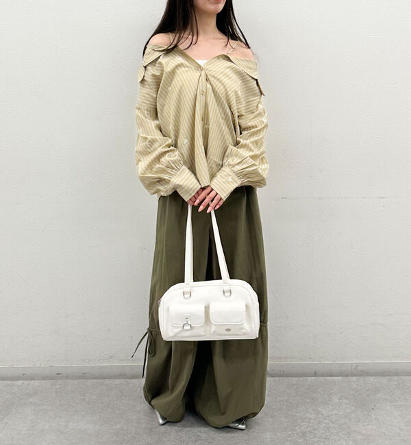 archives「花柄刺繍ストライプ２ｗａｙオフショルシャツ」|シャツ・ブラウス|