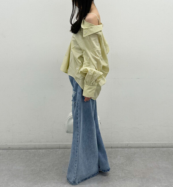 archives「花柄刺繍ストライプ２ｗａｙオフショルシャツ」|シャツ・ブラウス|