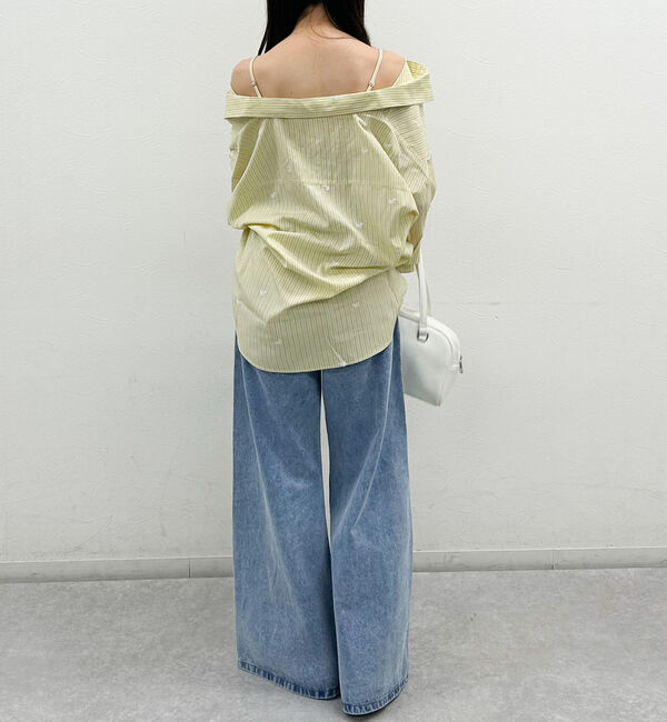 archives「花柄刺繍ストライプ２ｗａｙオフショルシャツ」|シャツ・ブラウス|