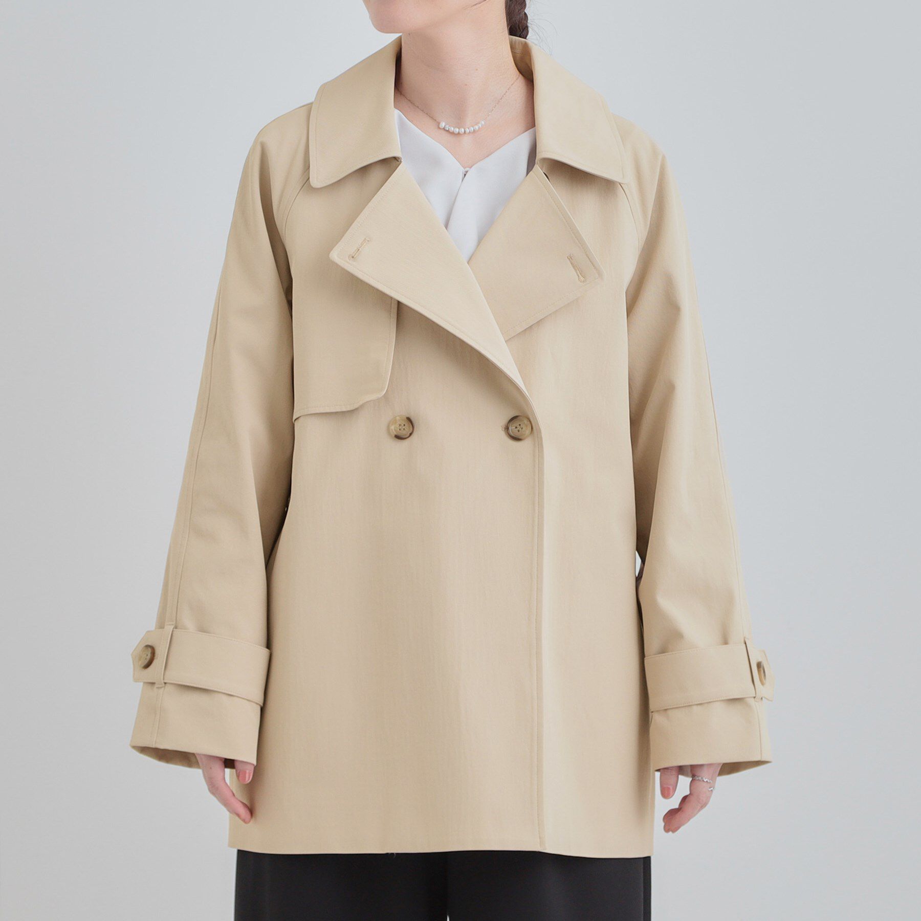 SHOO･LA･RUE「【S-LL/撥水】通勤やお出かけにも活躍 ミドルトレンチコート」|トレンチコート|