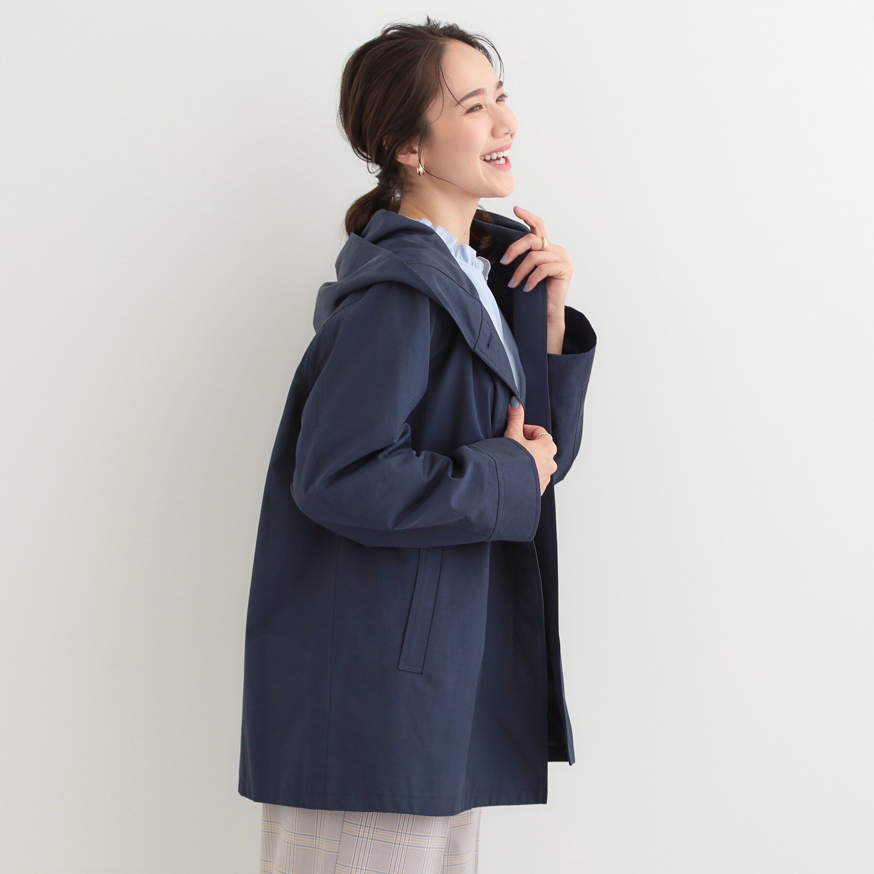 SHOO･LA･RUE「【防花粉/洗濯機可/S-LL】ゆったり着られる 大人のテントフーディージャケット」|その他|