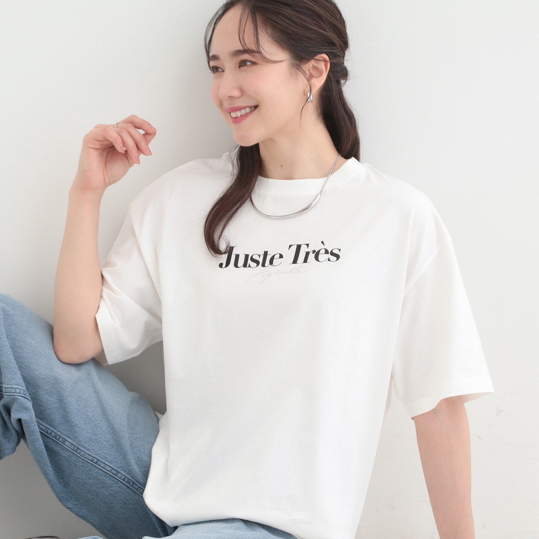 SHOO･LA･RUE「プチプラベーシックプリントTシャツ」|Tシャツ・カットソー|ホワイト(101)