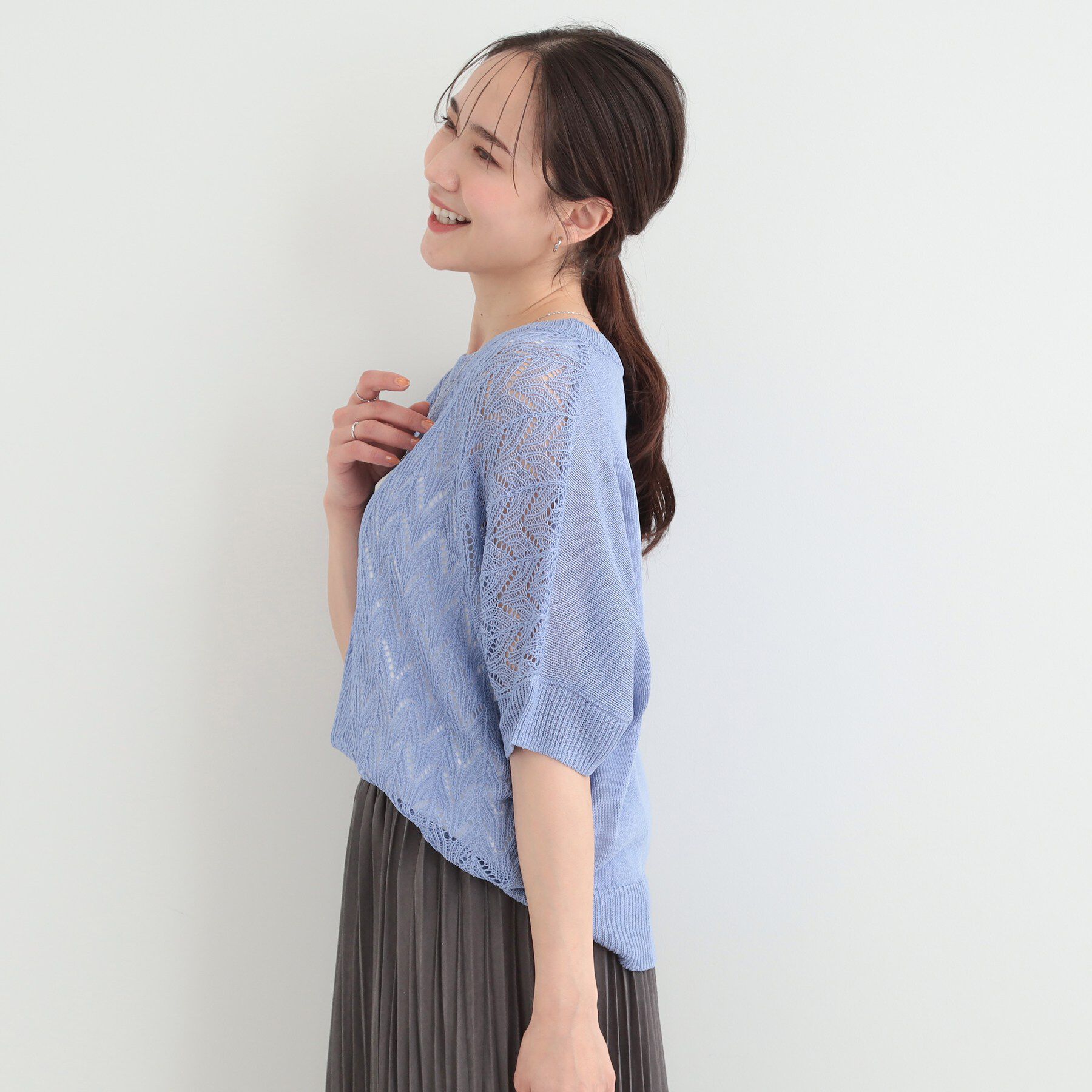 SHOO･LA･RUE「【2点セット】透かし編み柄が上品なタンク付きニットセット」|その他|